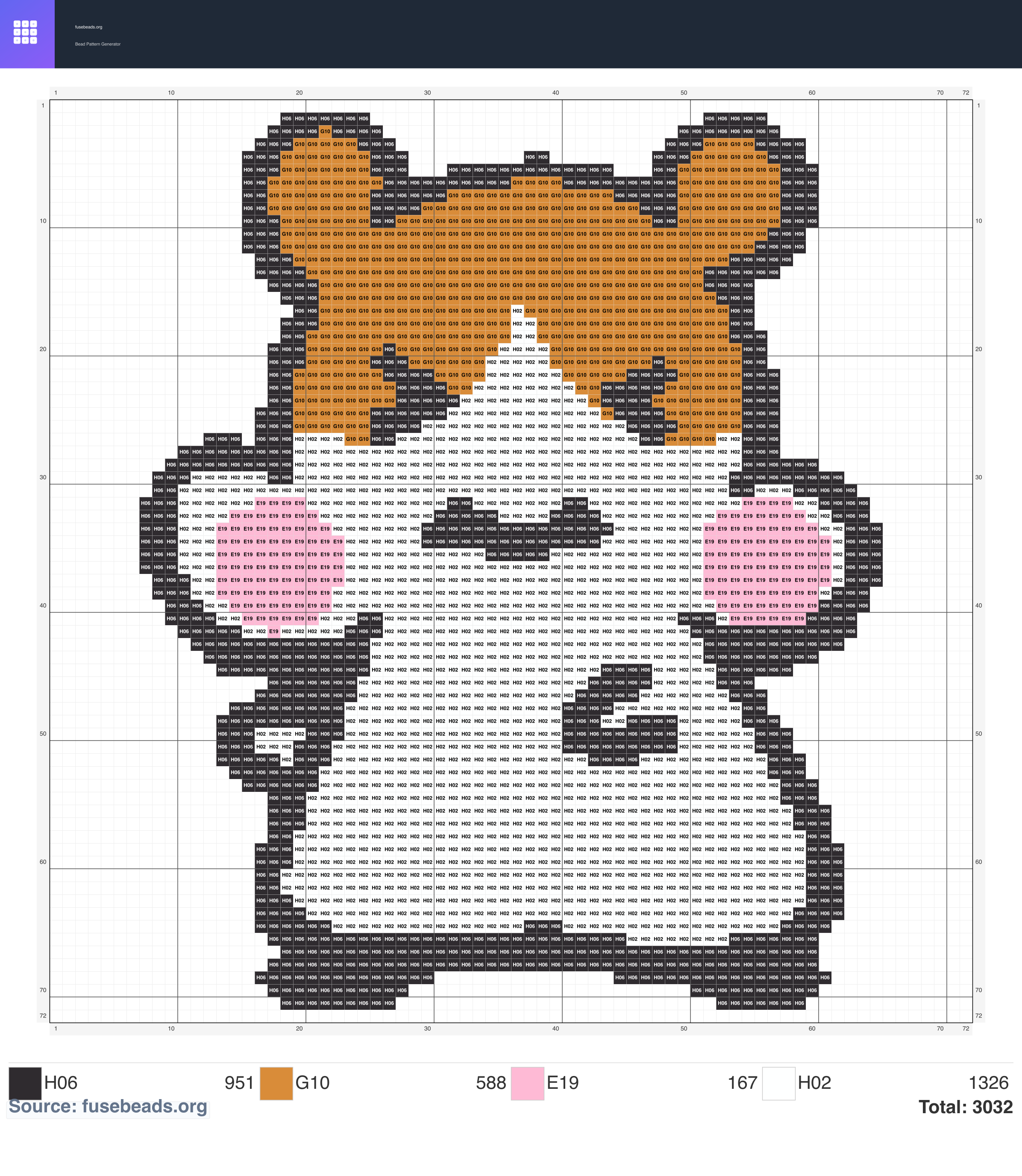 Chubby Hamster perler beads pattern
