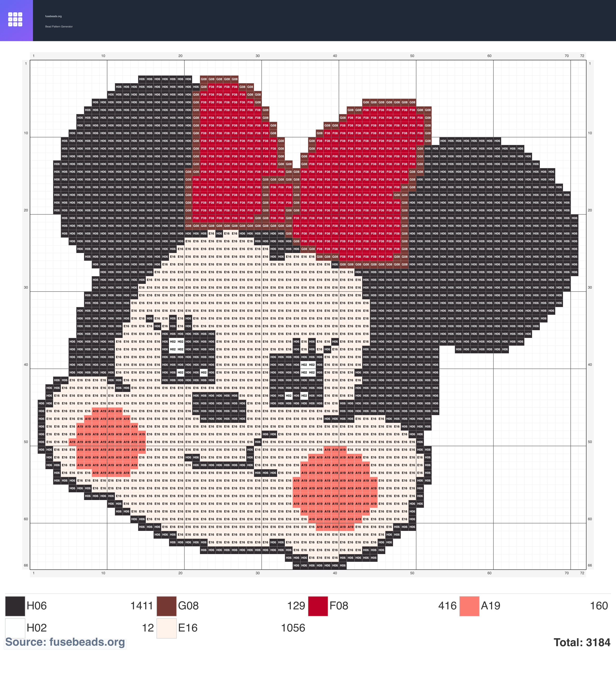 Minnie perler beads pattern