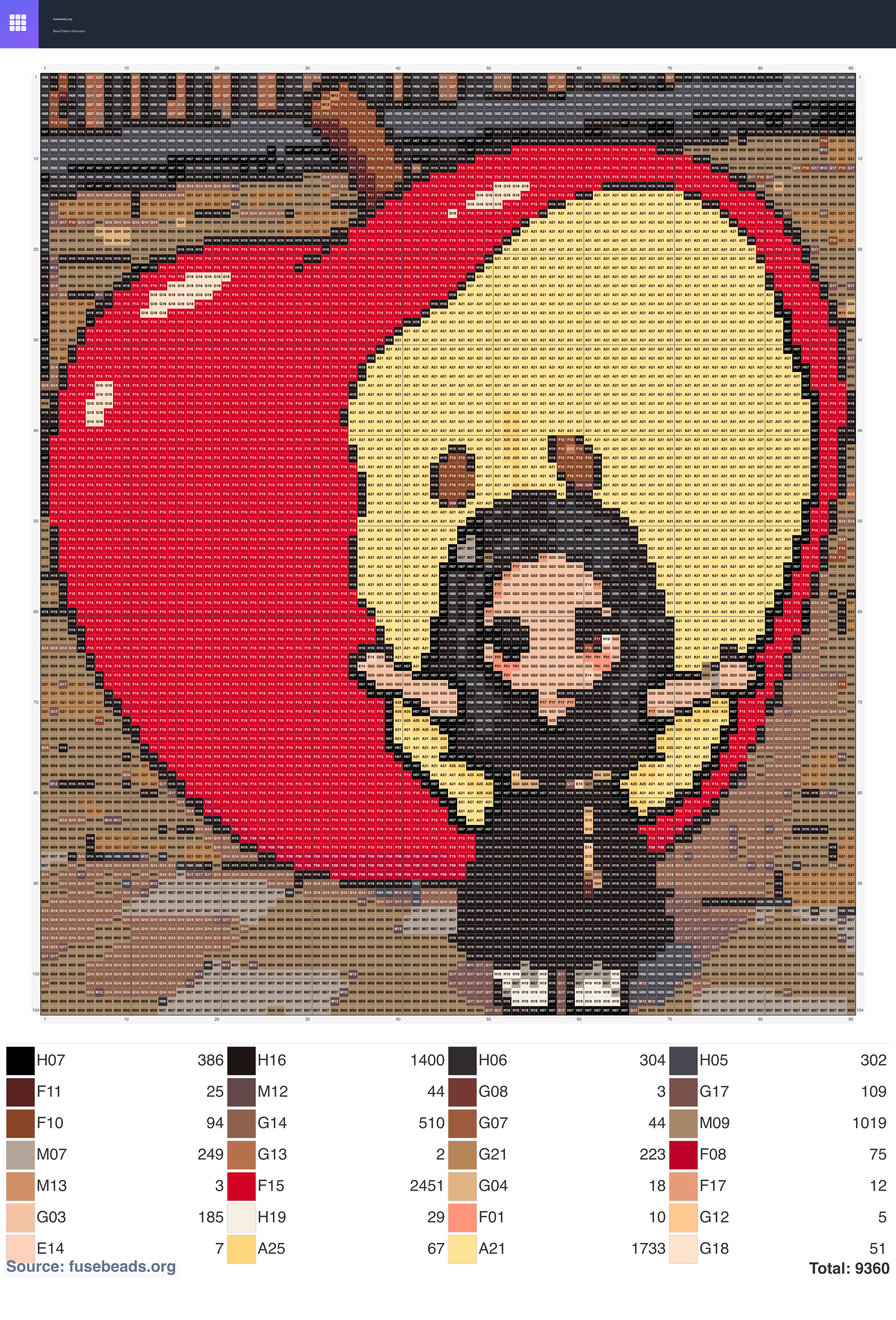 Giant Apple Check-in perler beads pattern