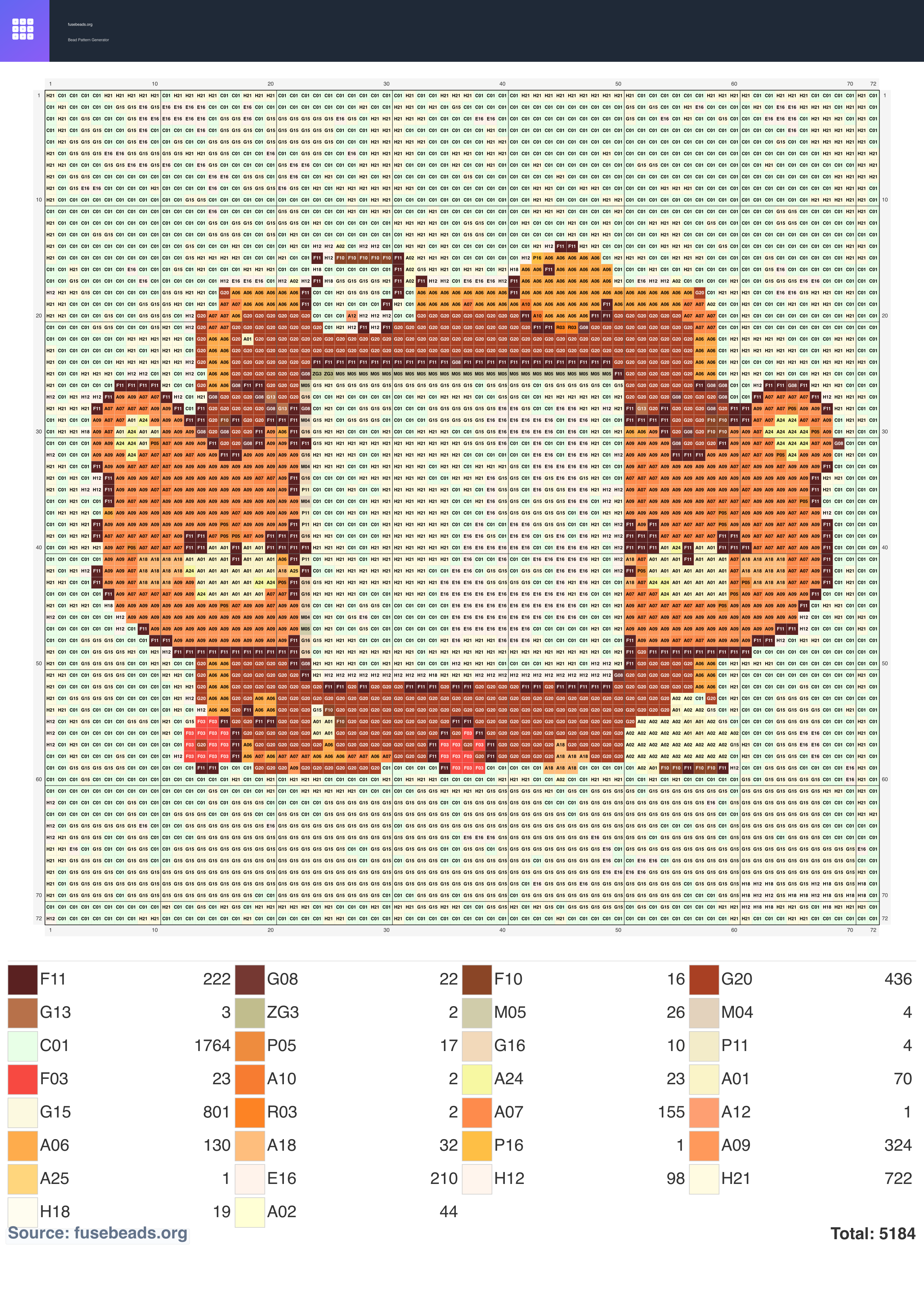 Bear perler beads pattern