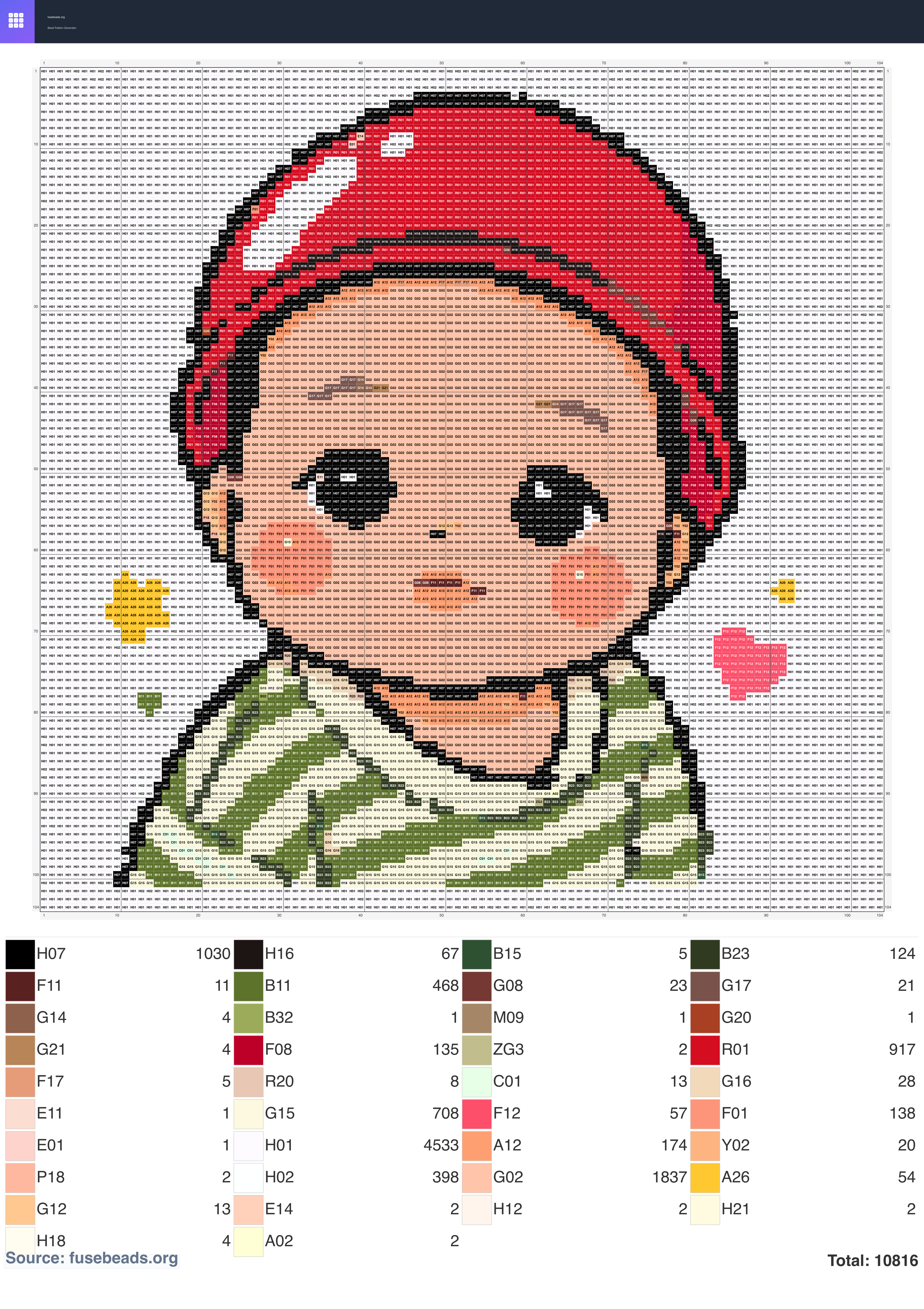 Foreman perler beads pattern