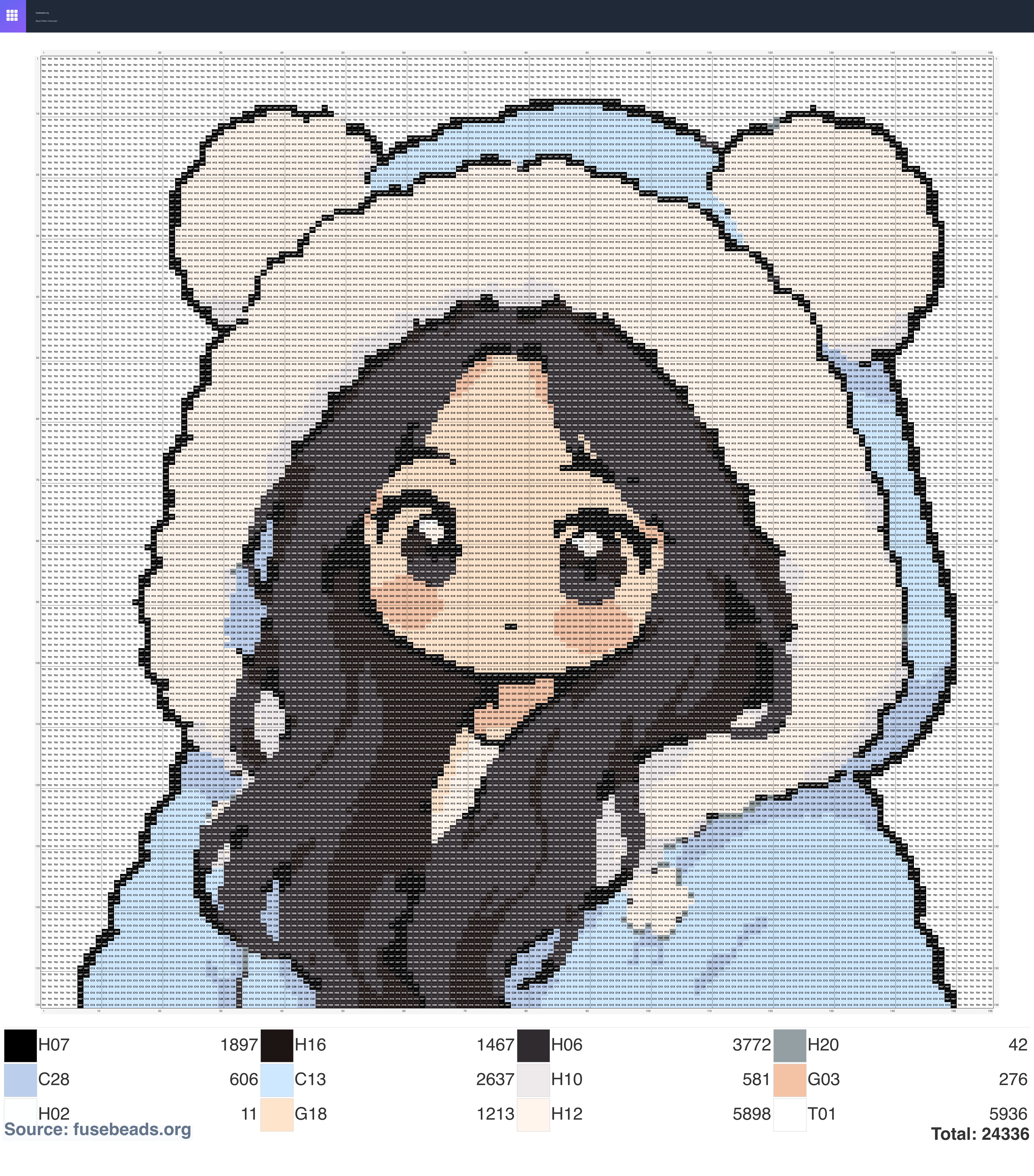 Bear Girl perler beads pattern