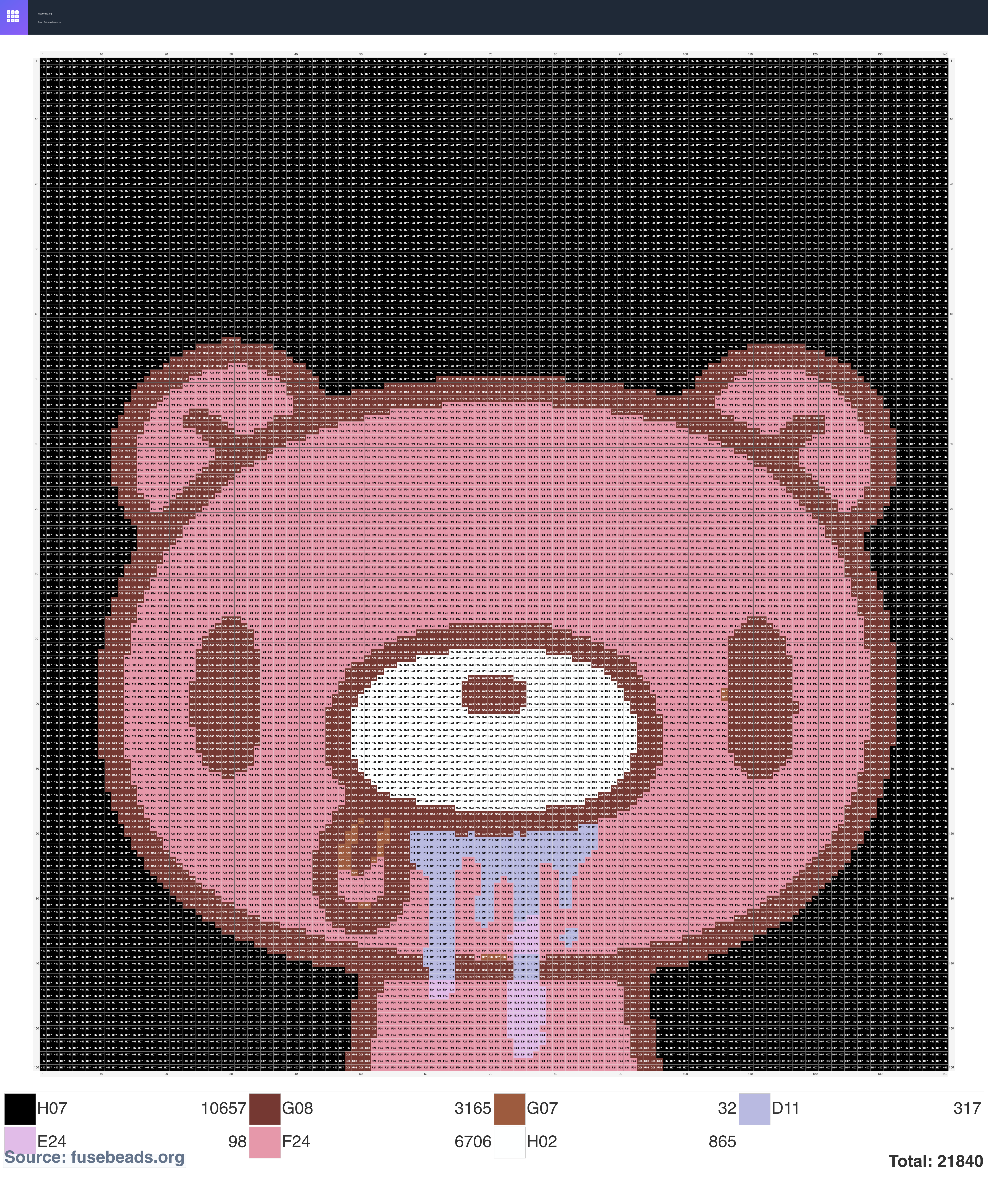 Gloomy Bear perler beads pattern