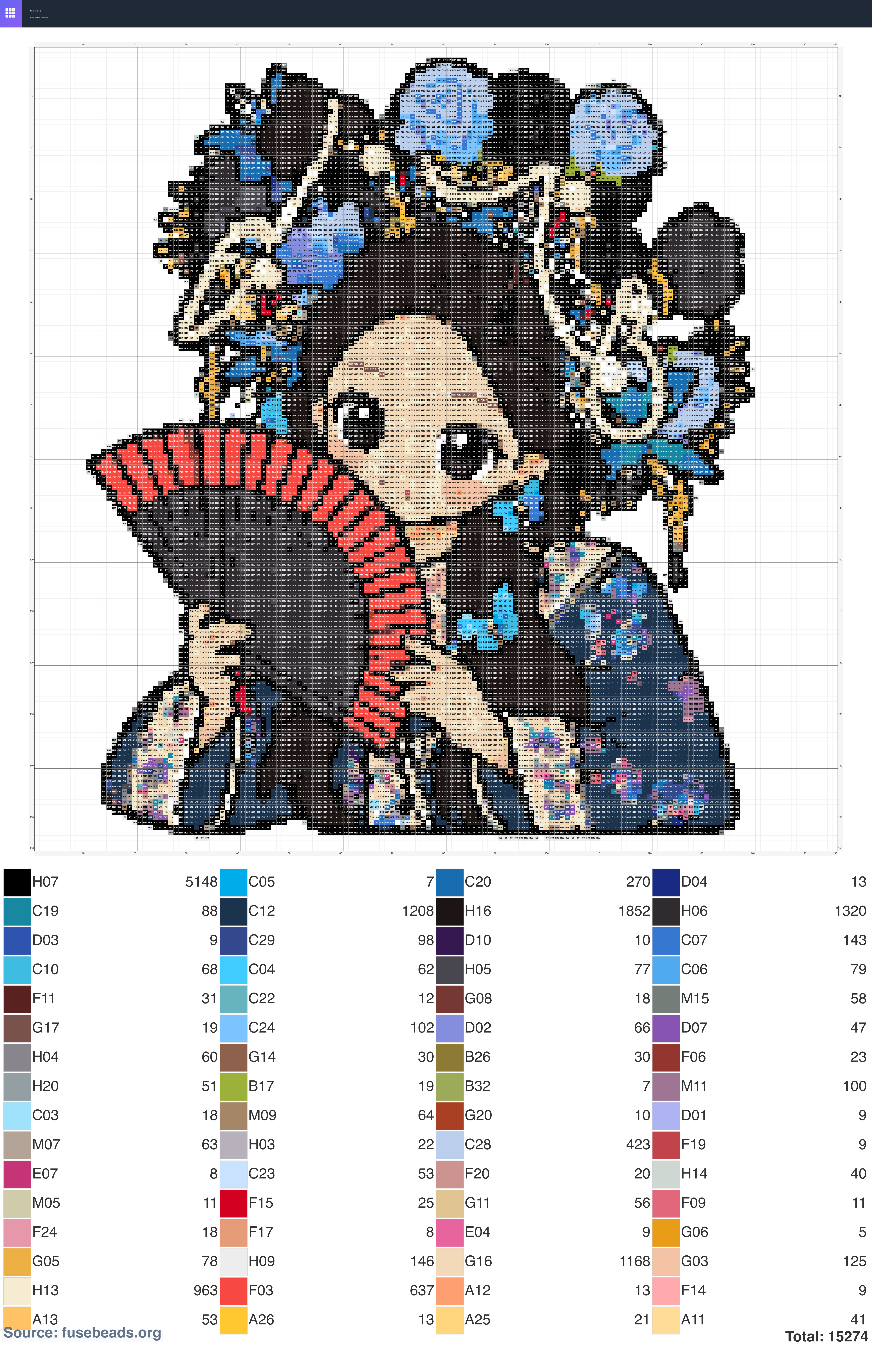 Kawaii #1929 perler beads pattern