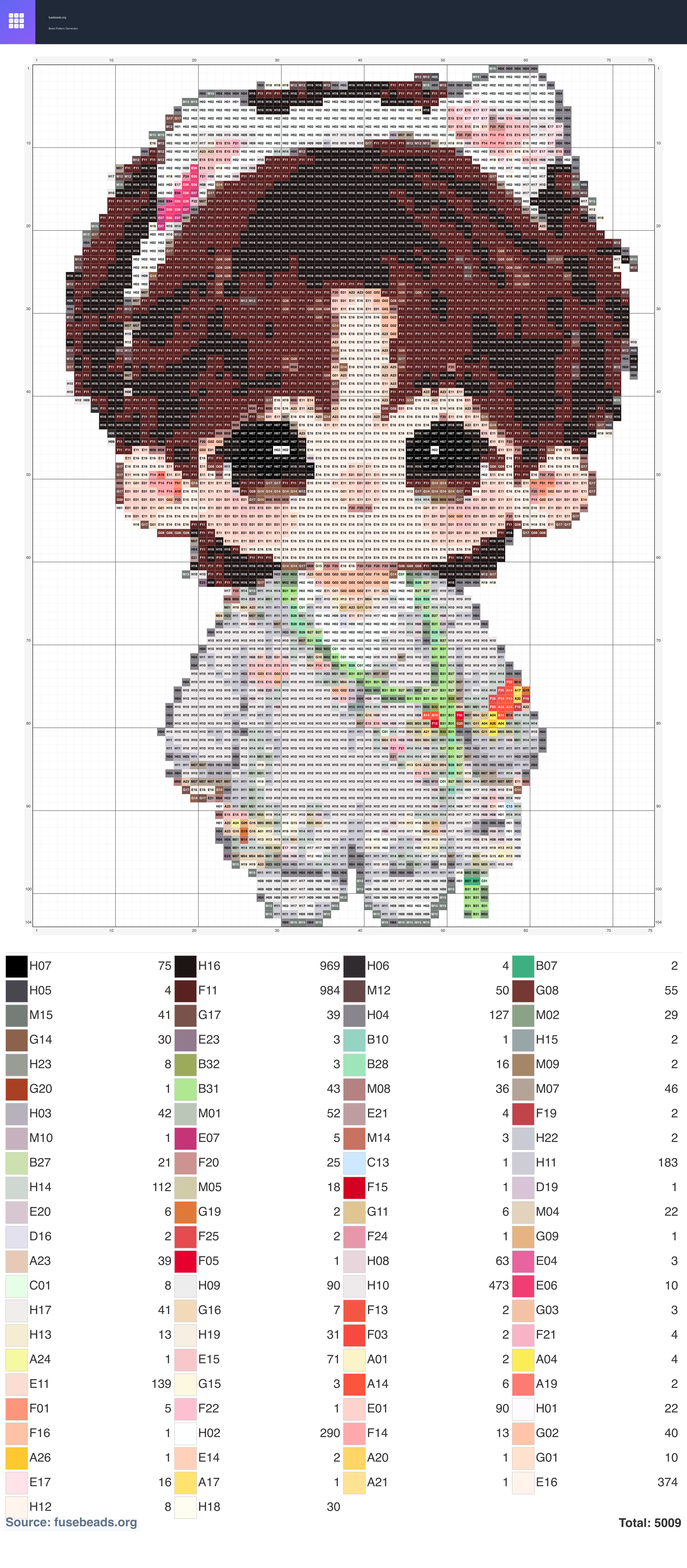 Mirror perler beads pattern