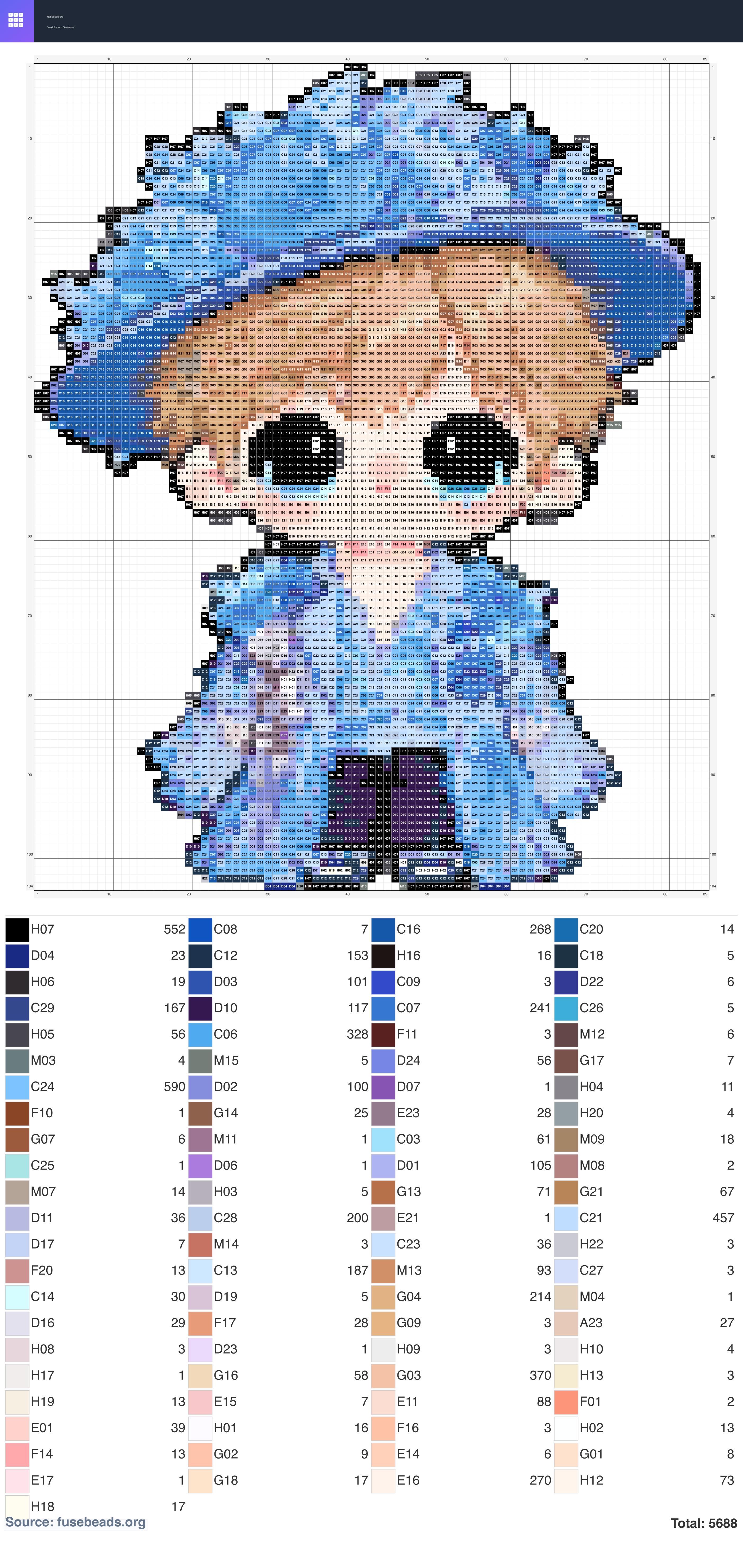 Mirror perler beads pattern