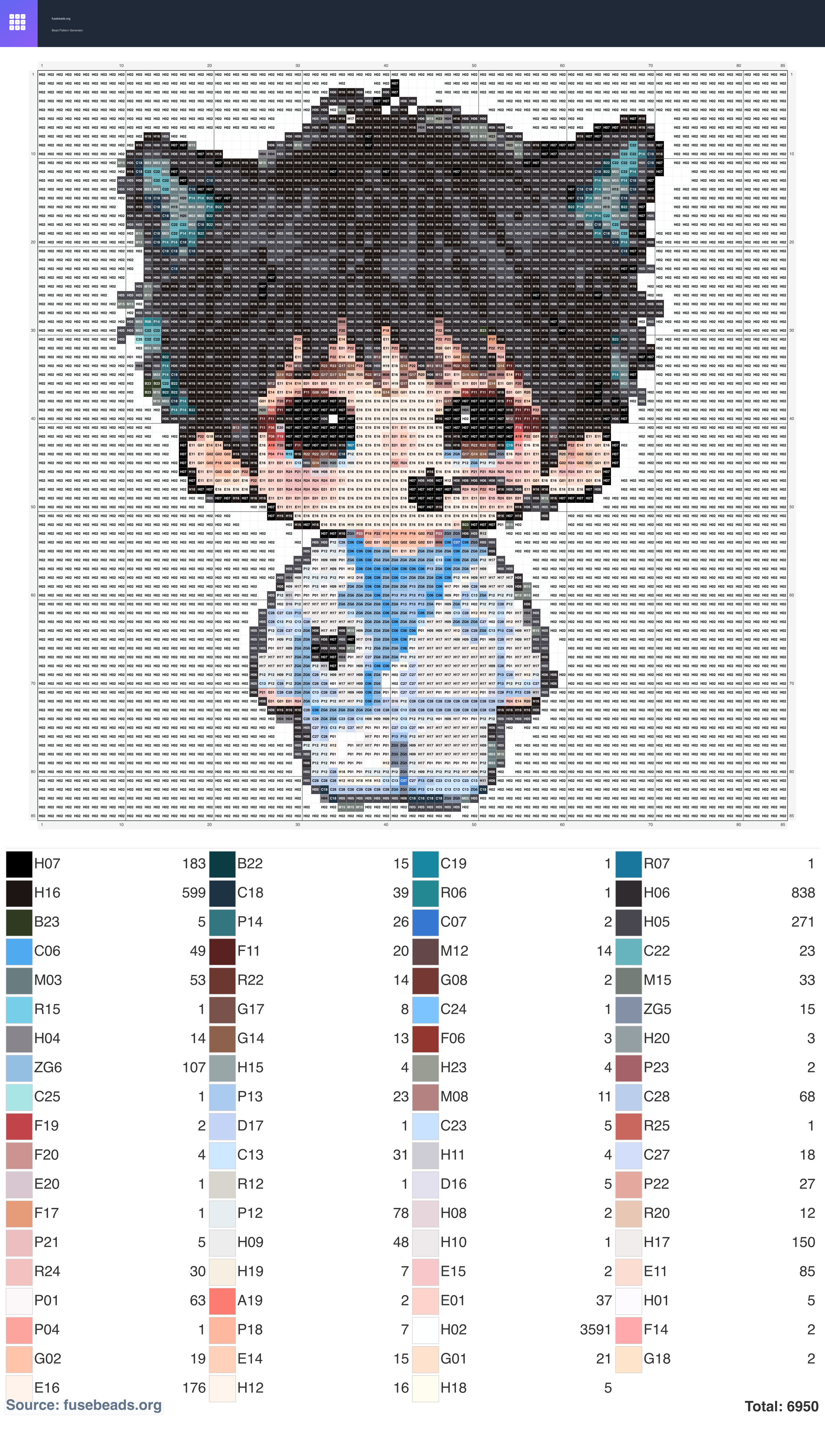 Mirror perler beads pattern