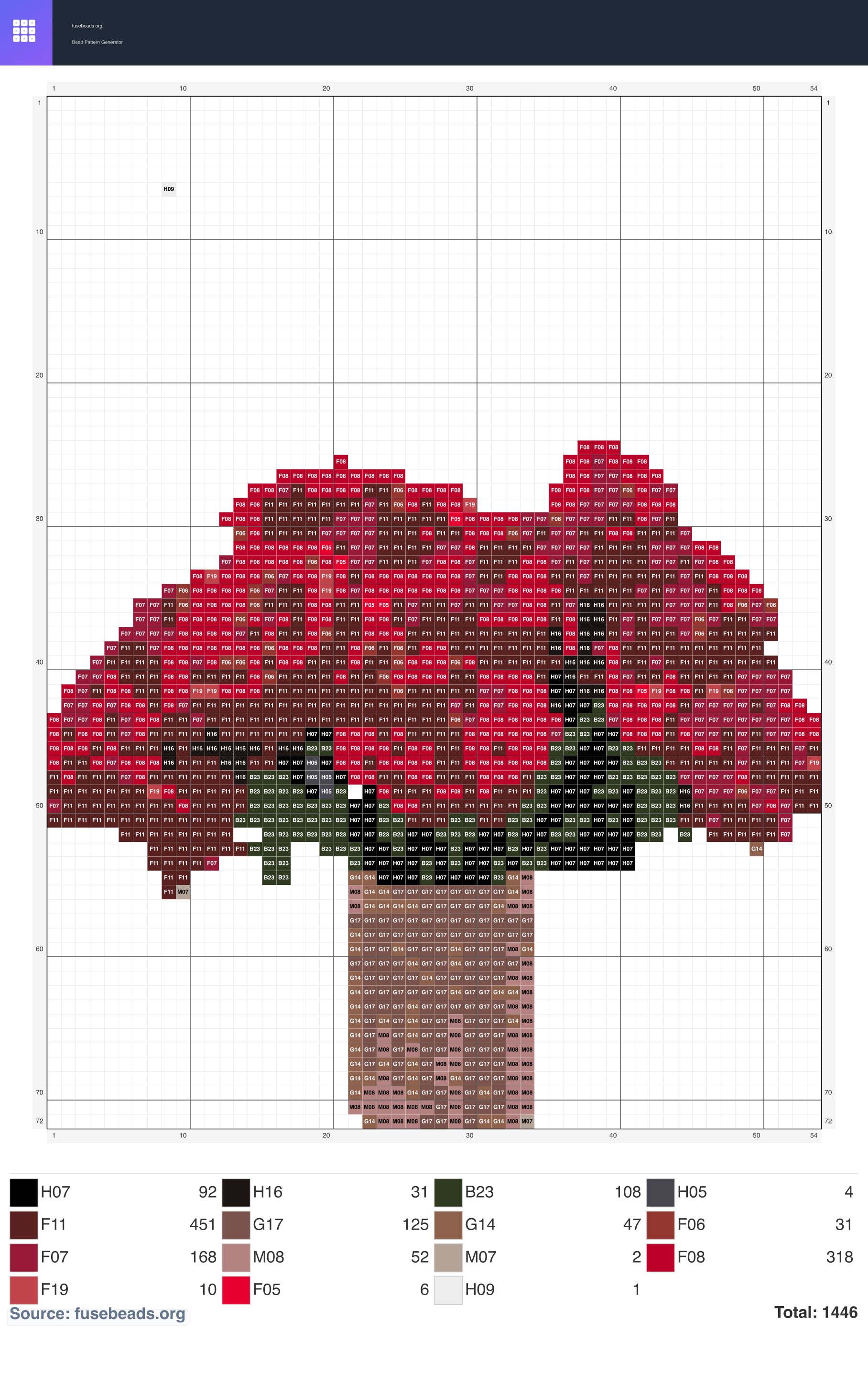 Rose perler beads pattern