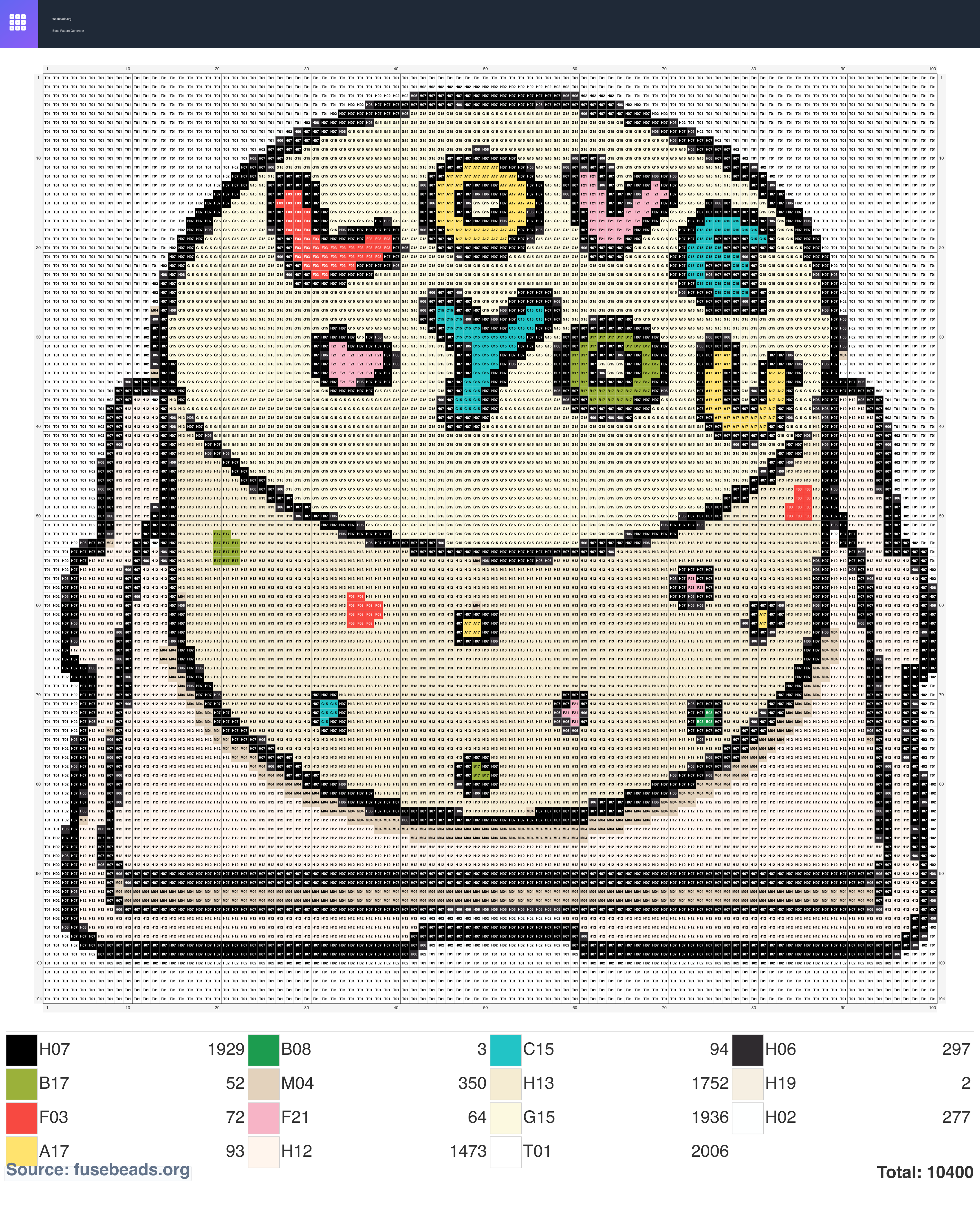 Cake perler beads pattern