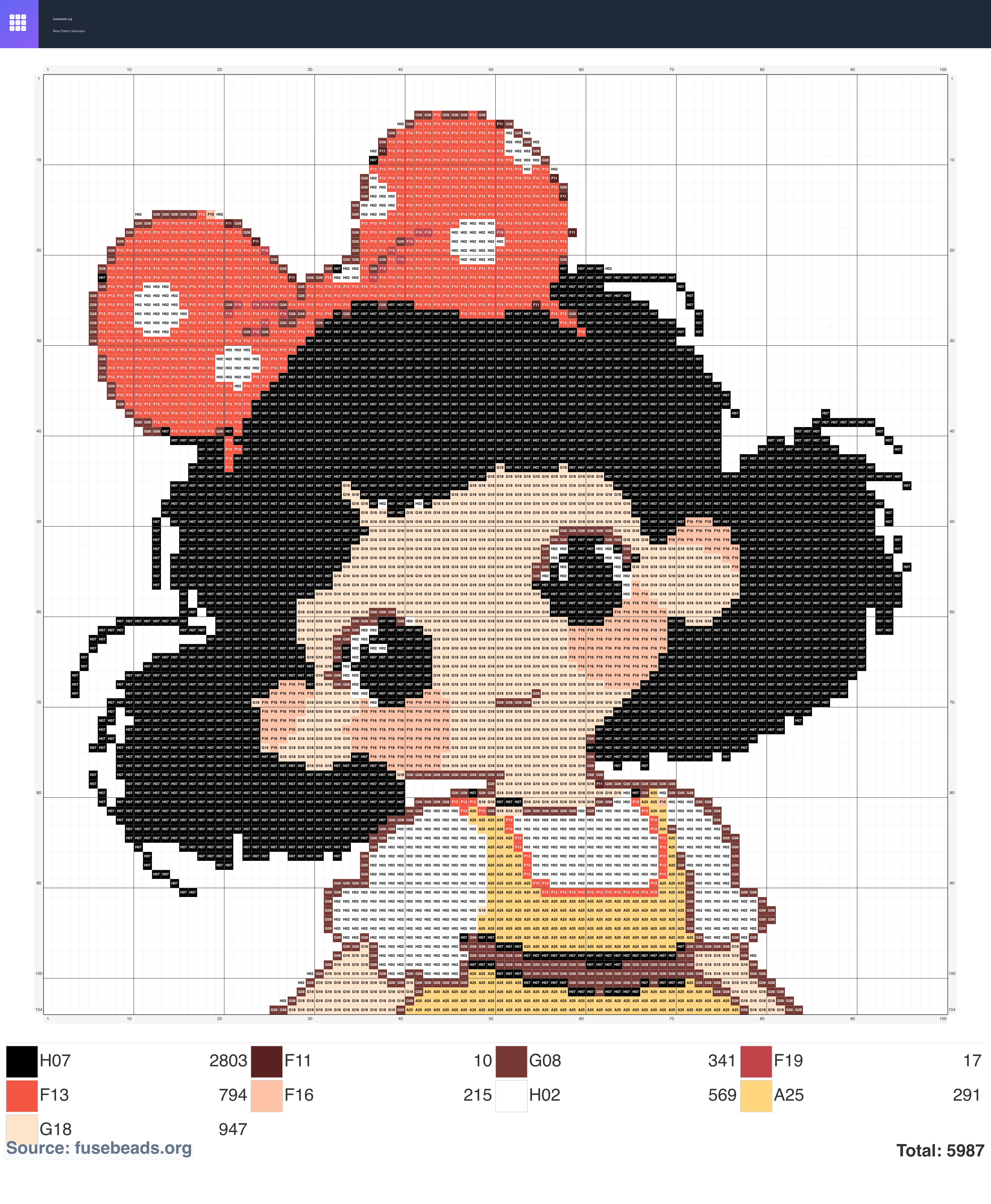 Butterfly Girl perler beads pattern