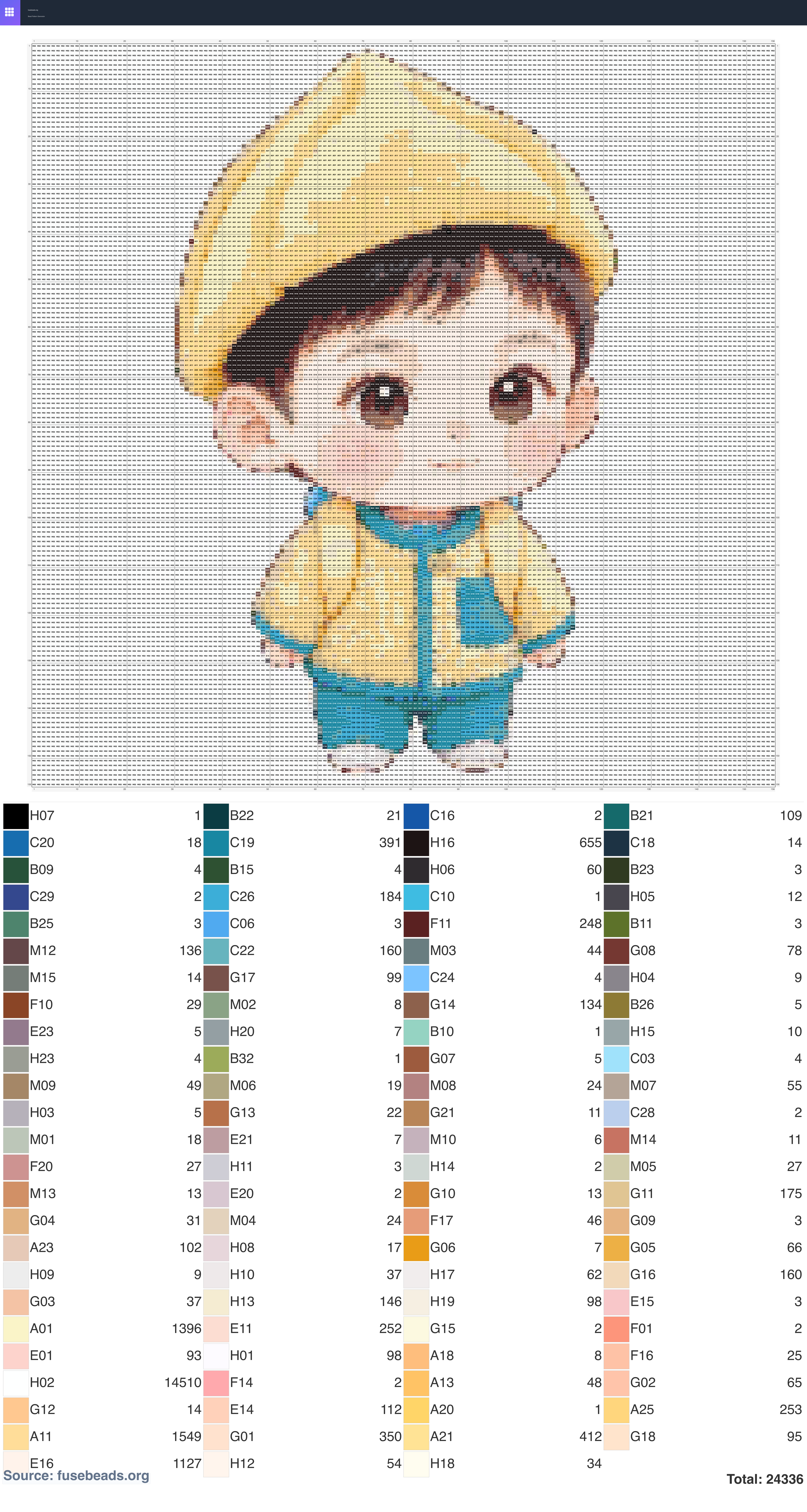 Baby perler beads pattern