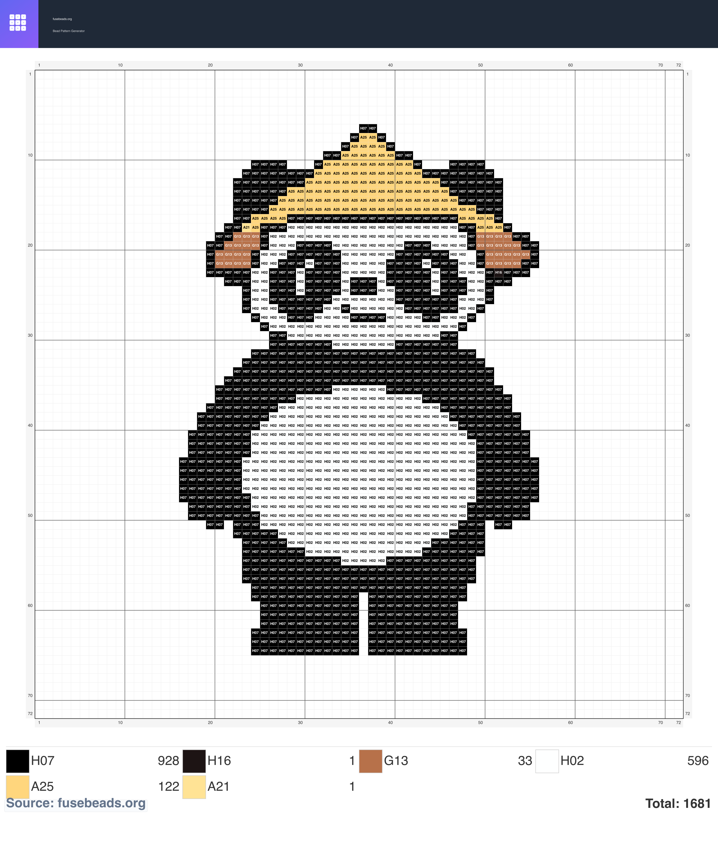 Panda perler beads pattern