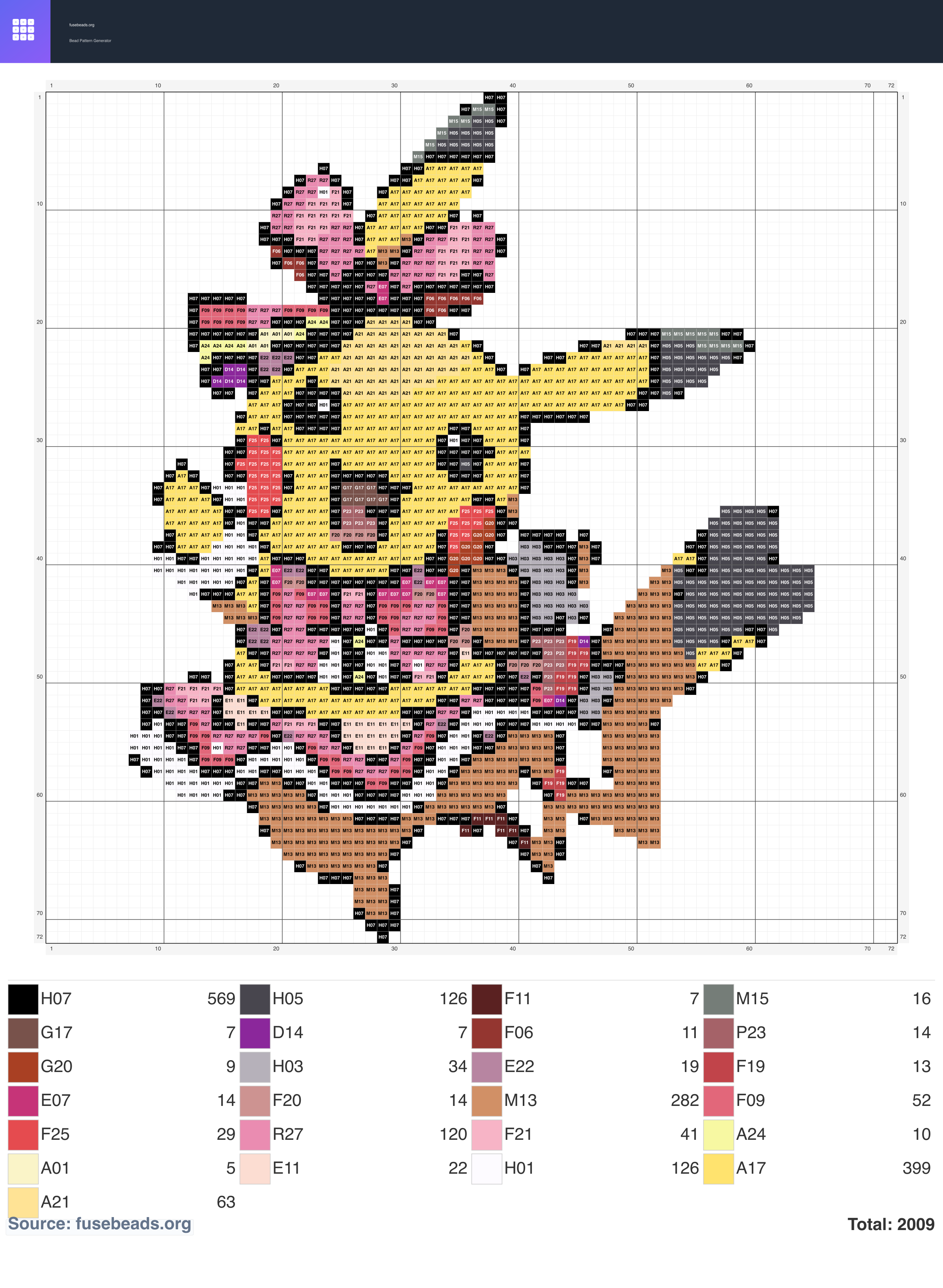 Princess Pikachu perler beads pattern
