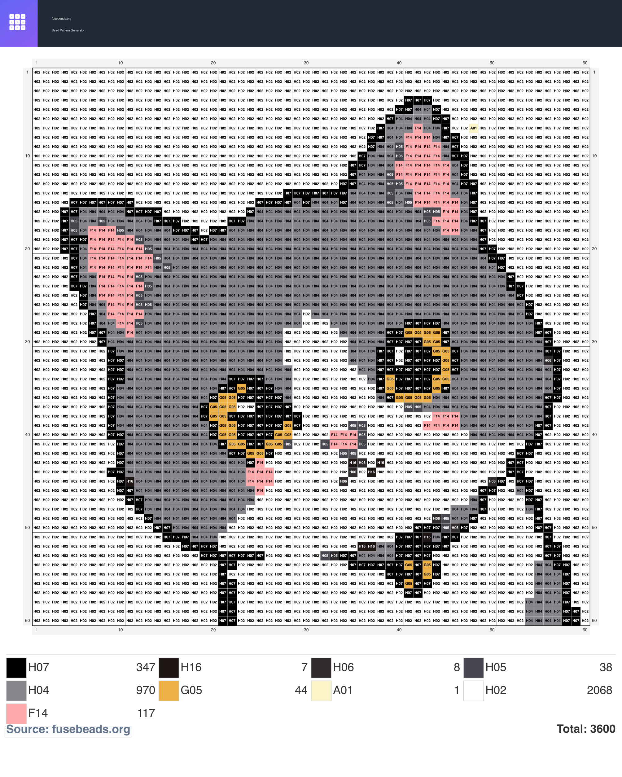 Kawaii #2067 perler beads pattern