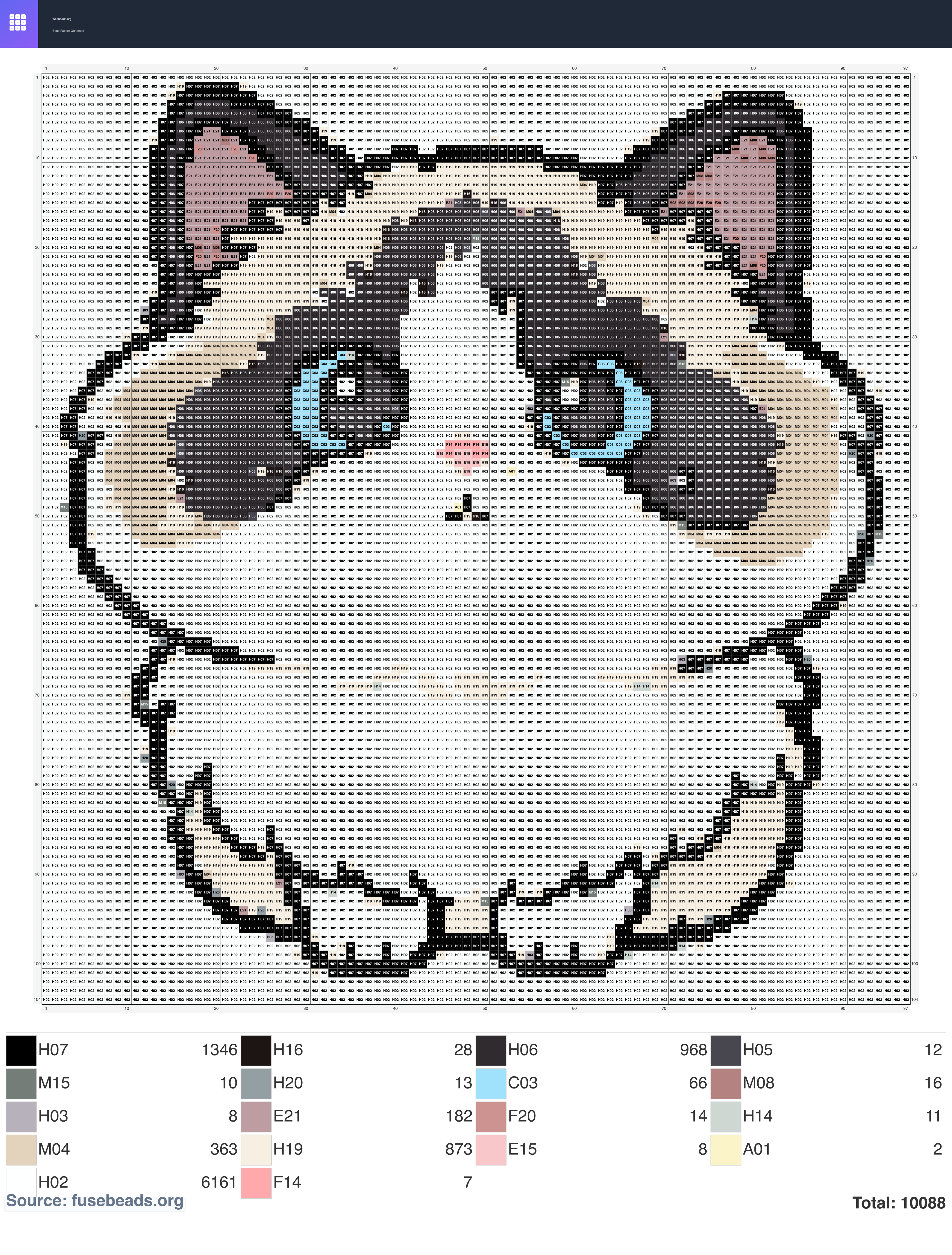 Hakimi perler beads pattern