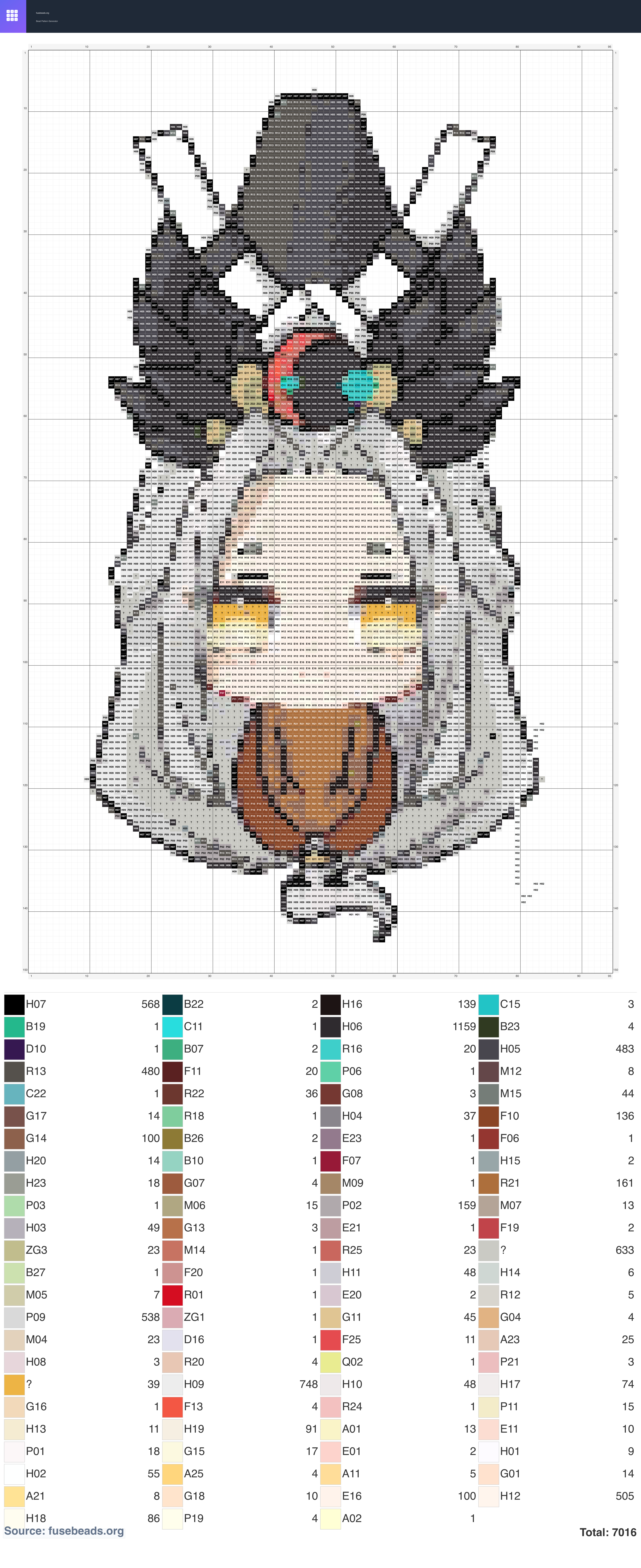 Kawaii #2125 perler beads pattern
