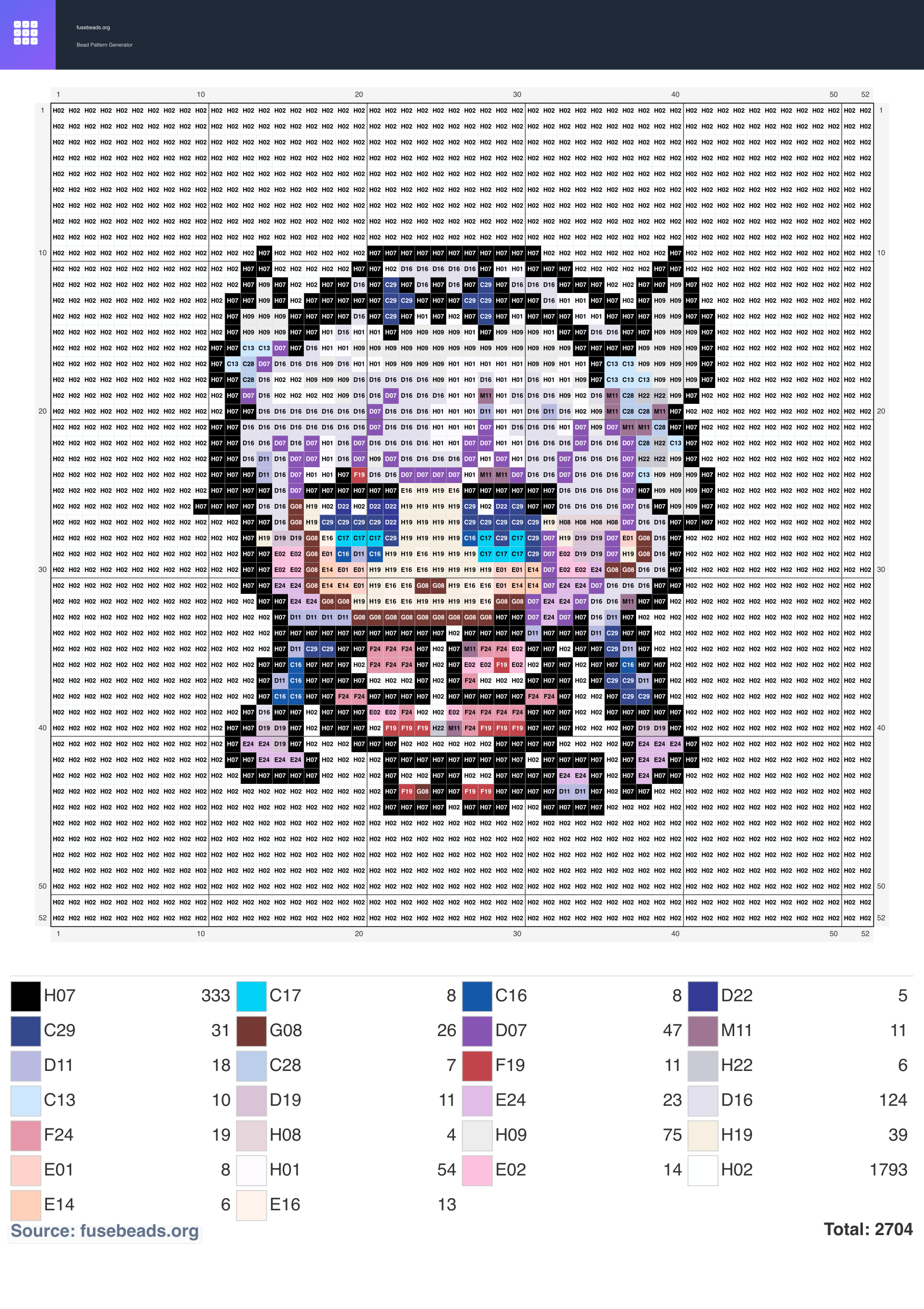 Miss Kobayashi's Dragon Maid Kanna perler beads pattern
