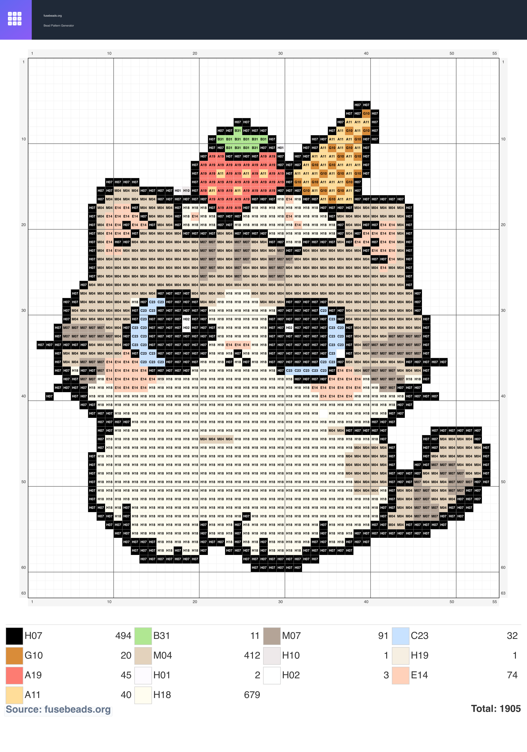 Kitten perler beads pattern