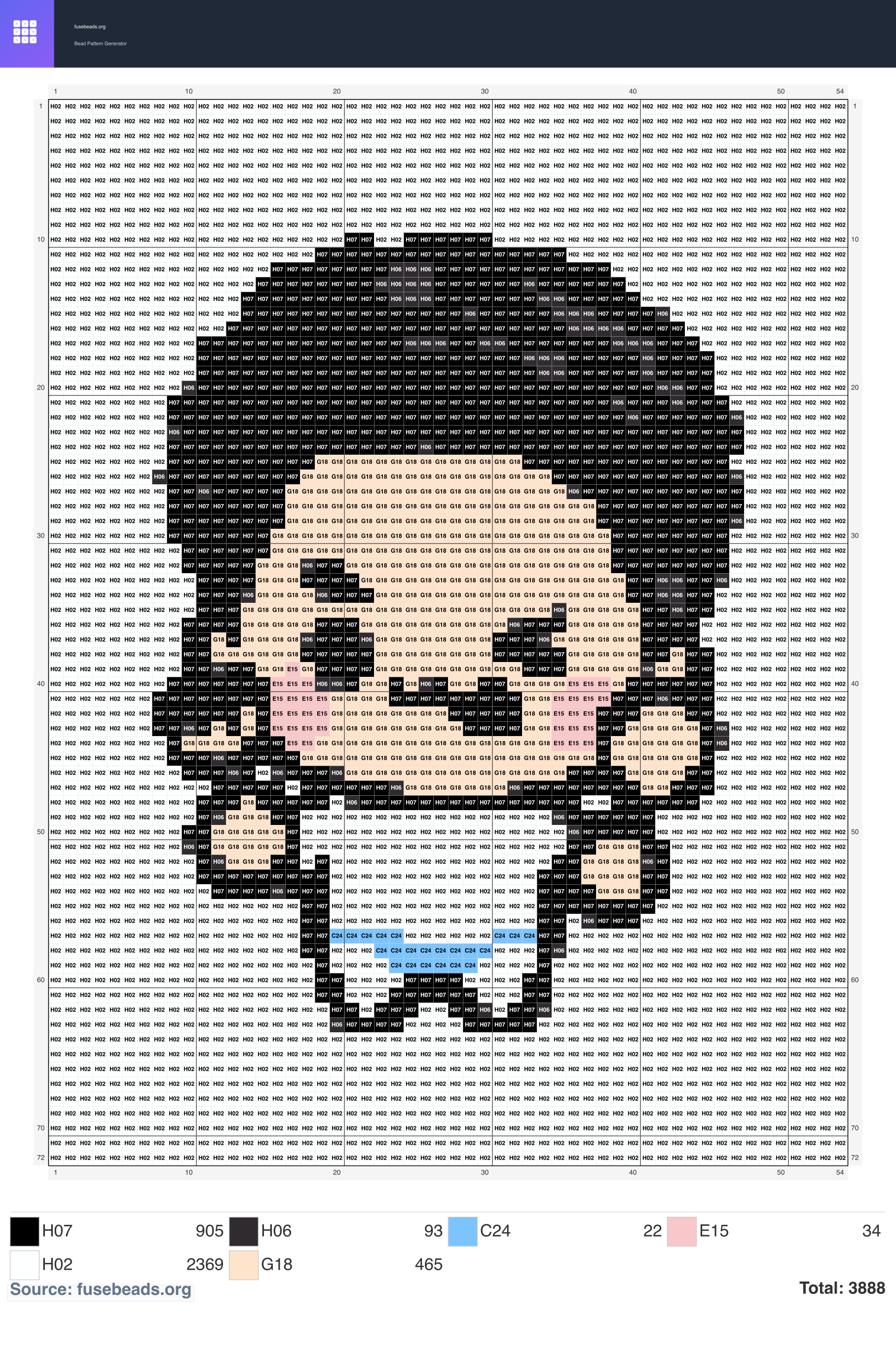 World Number One perler beads pattern