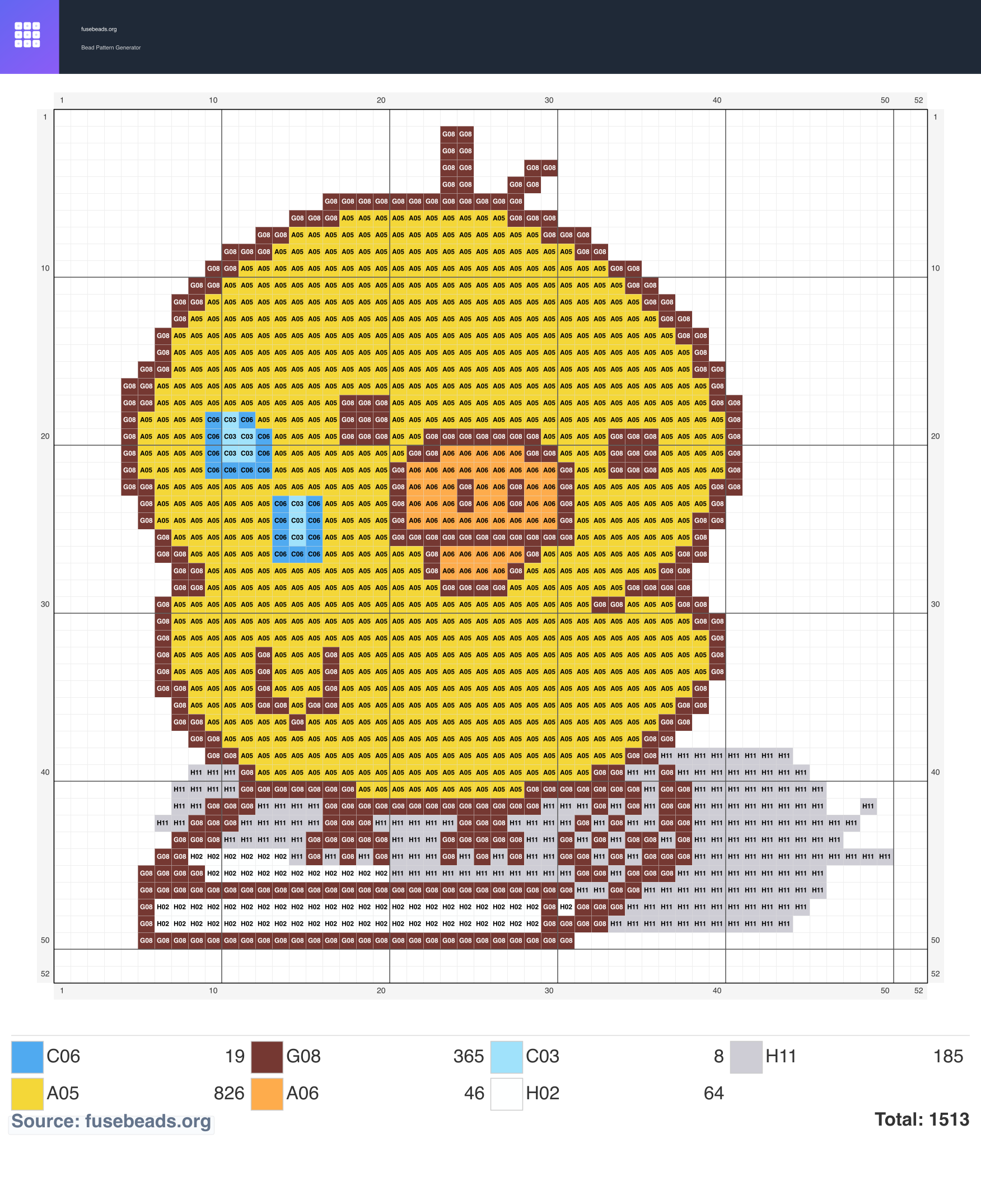 Kawaii #2307 perler beads pattern
