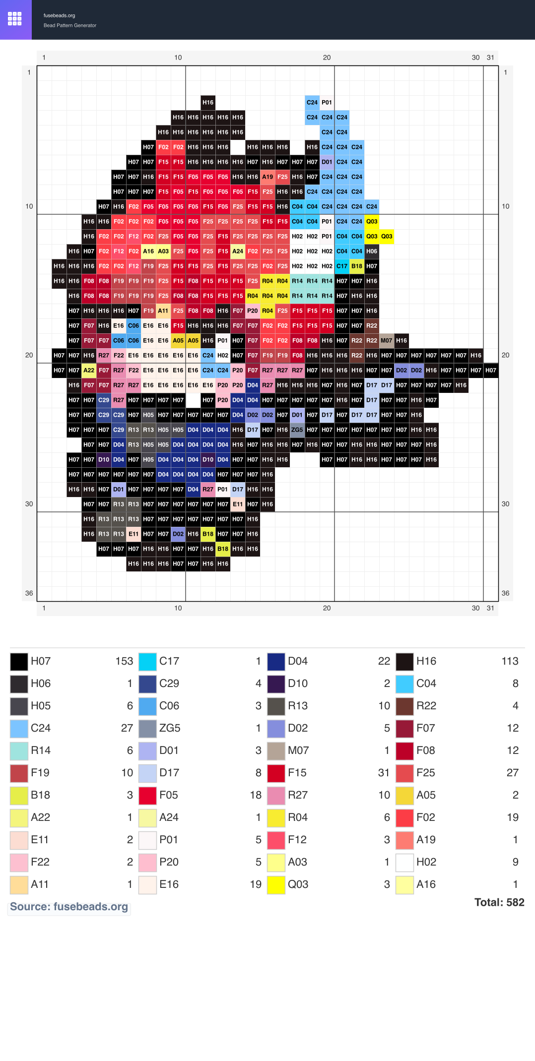 Kawaii #380 perler beads pattern