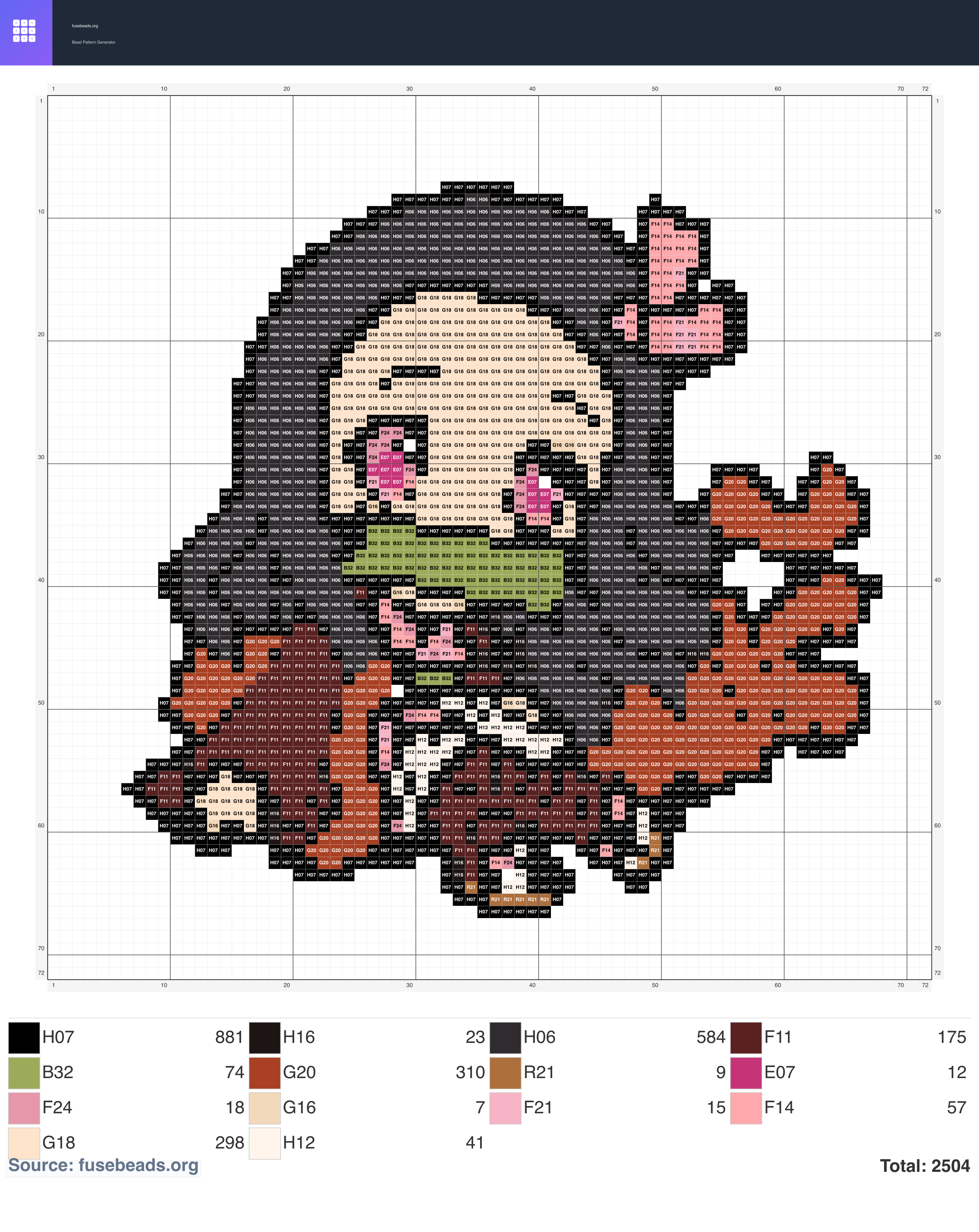 Demon Slayer Chibi perler beads pattern