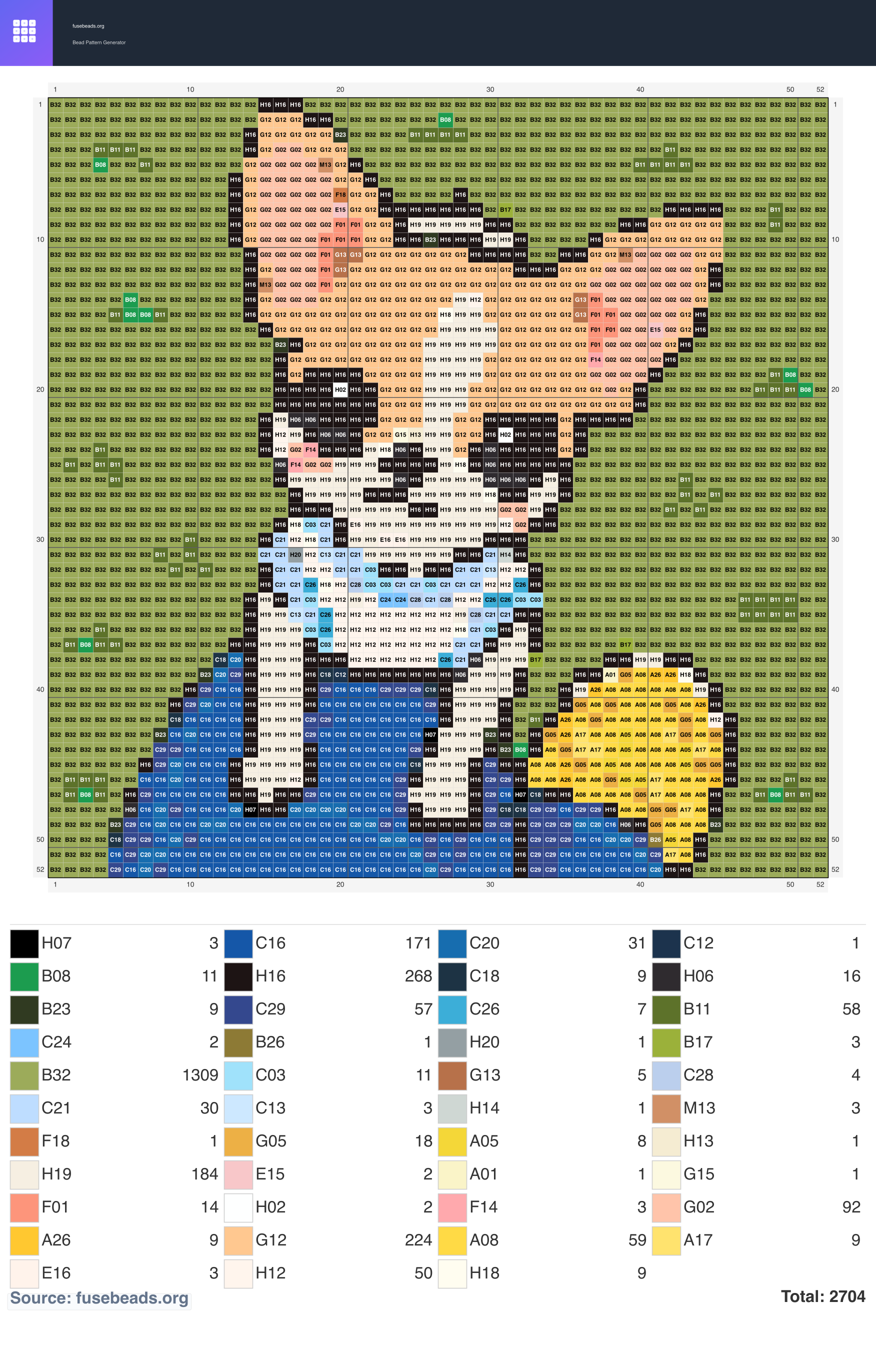 Kawaii #2323 perler beads pattern