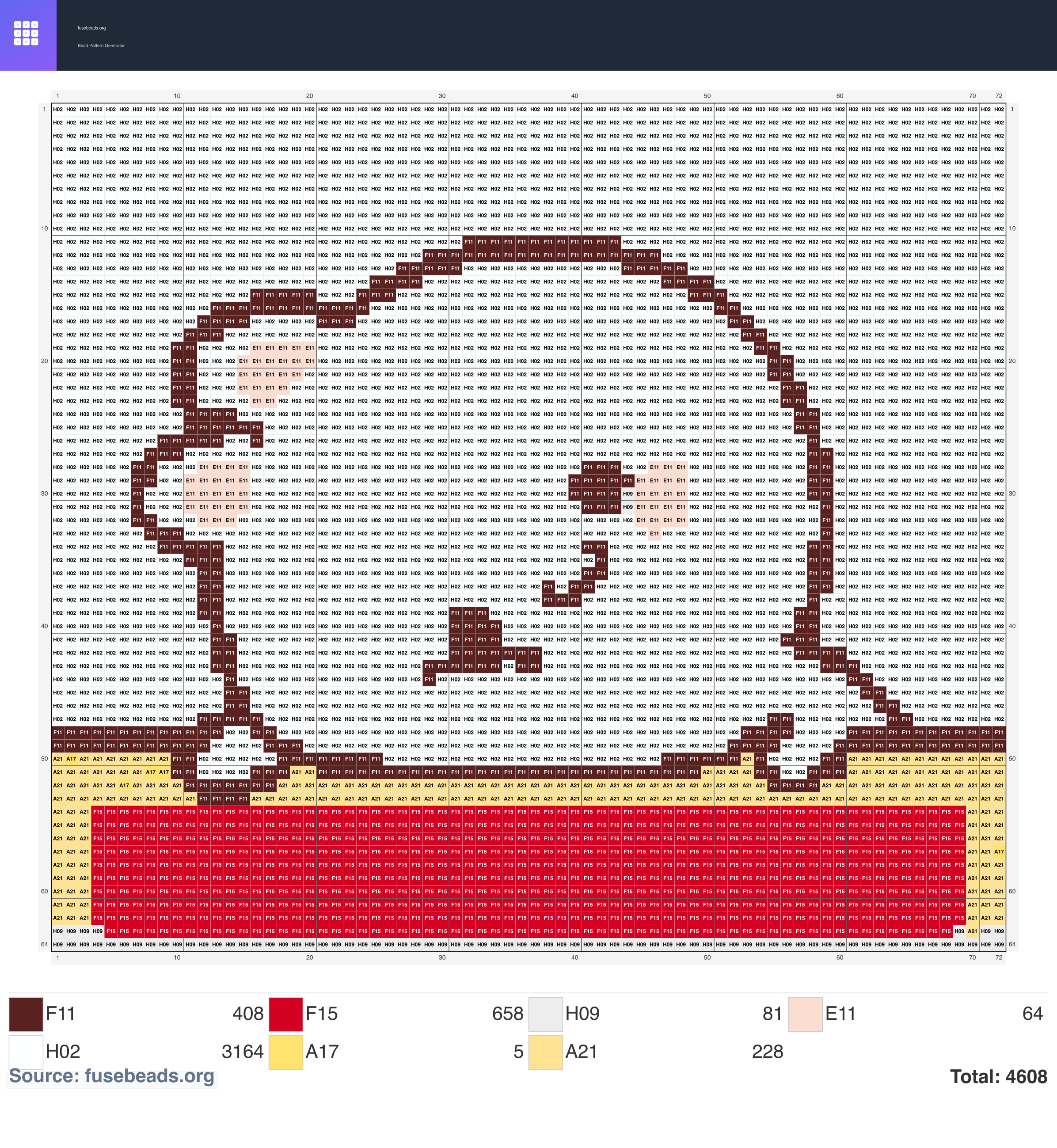 Animal #2331 perler beads pattern