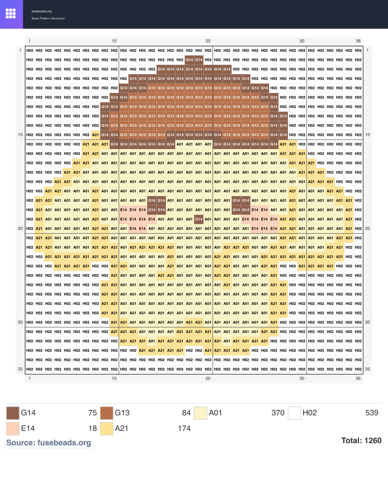 Animal #2345 perler beads pattern