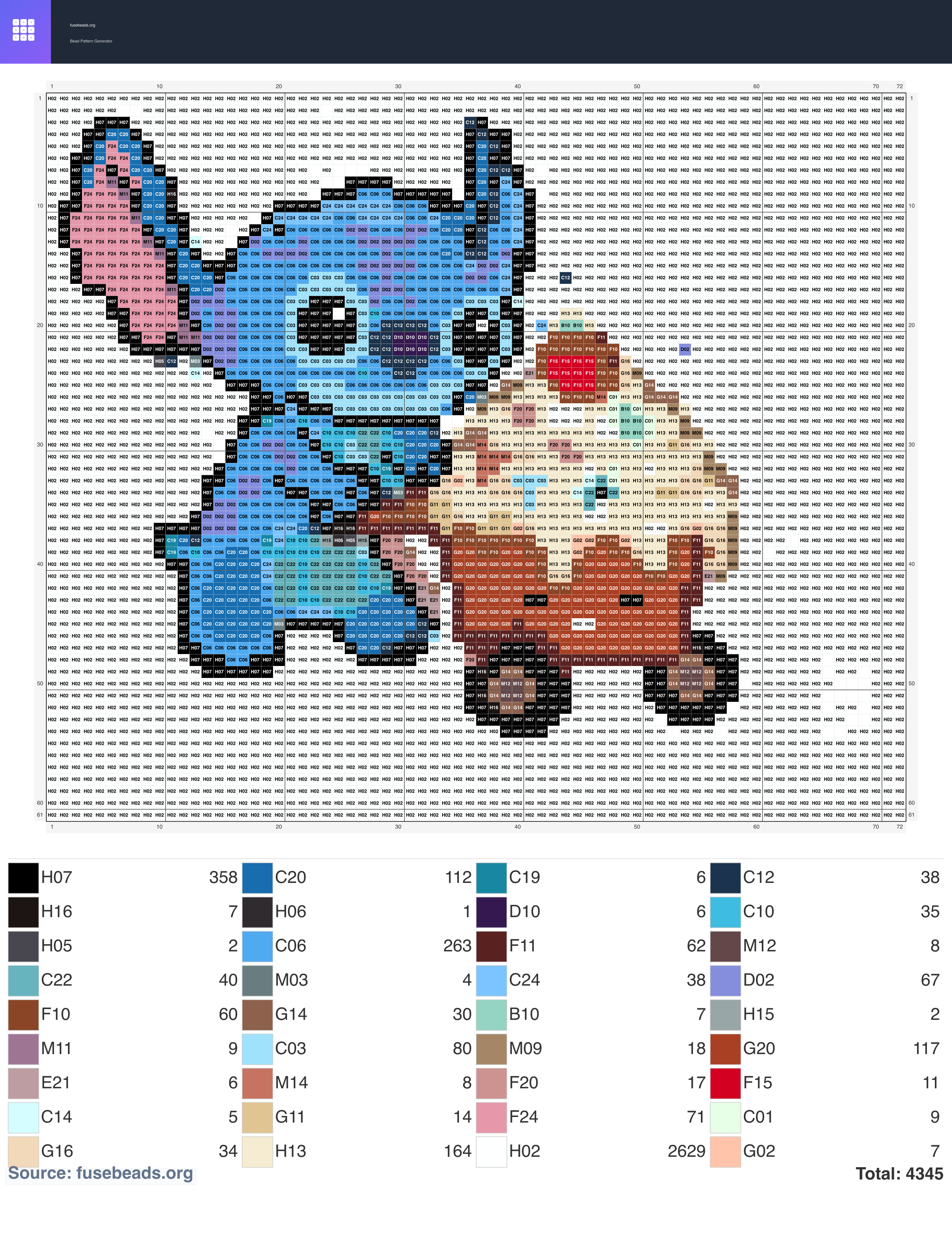 Kawaii #2350 perler beads pattern