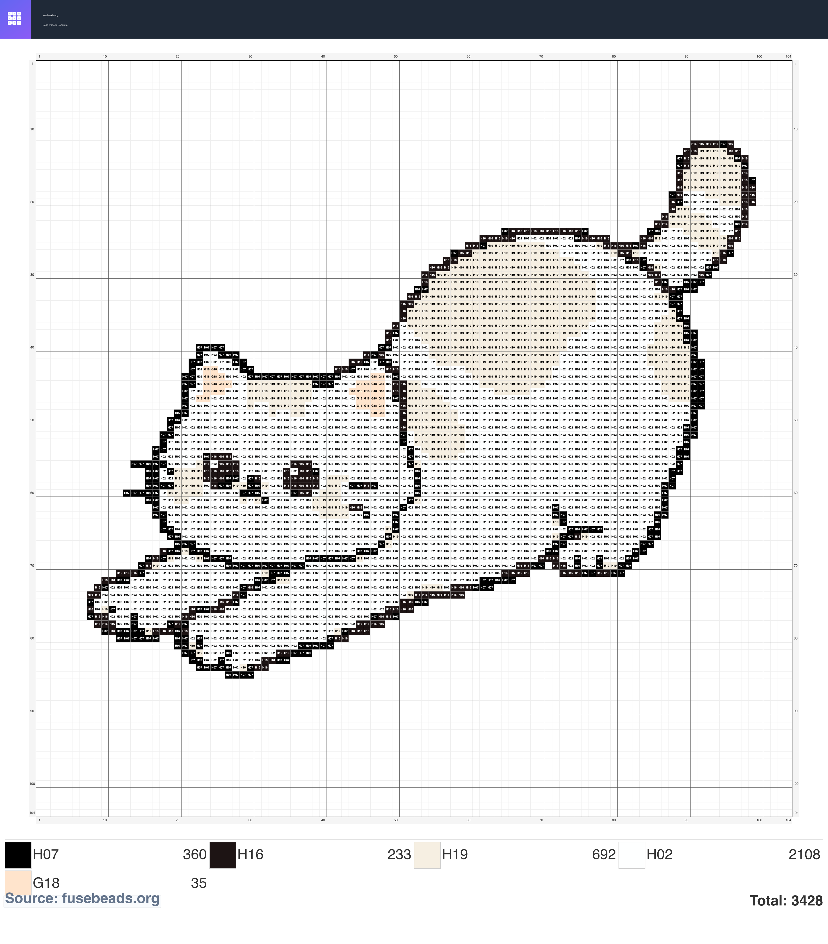 Kawaii #2351 perler beads pattern