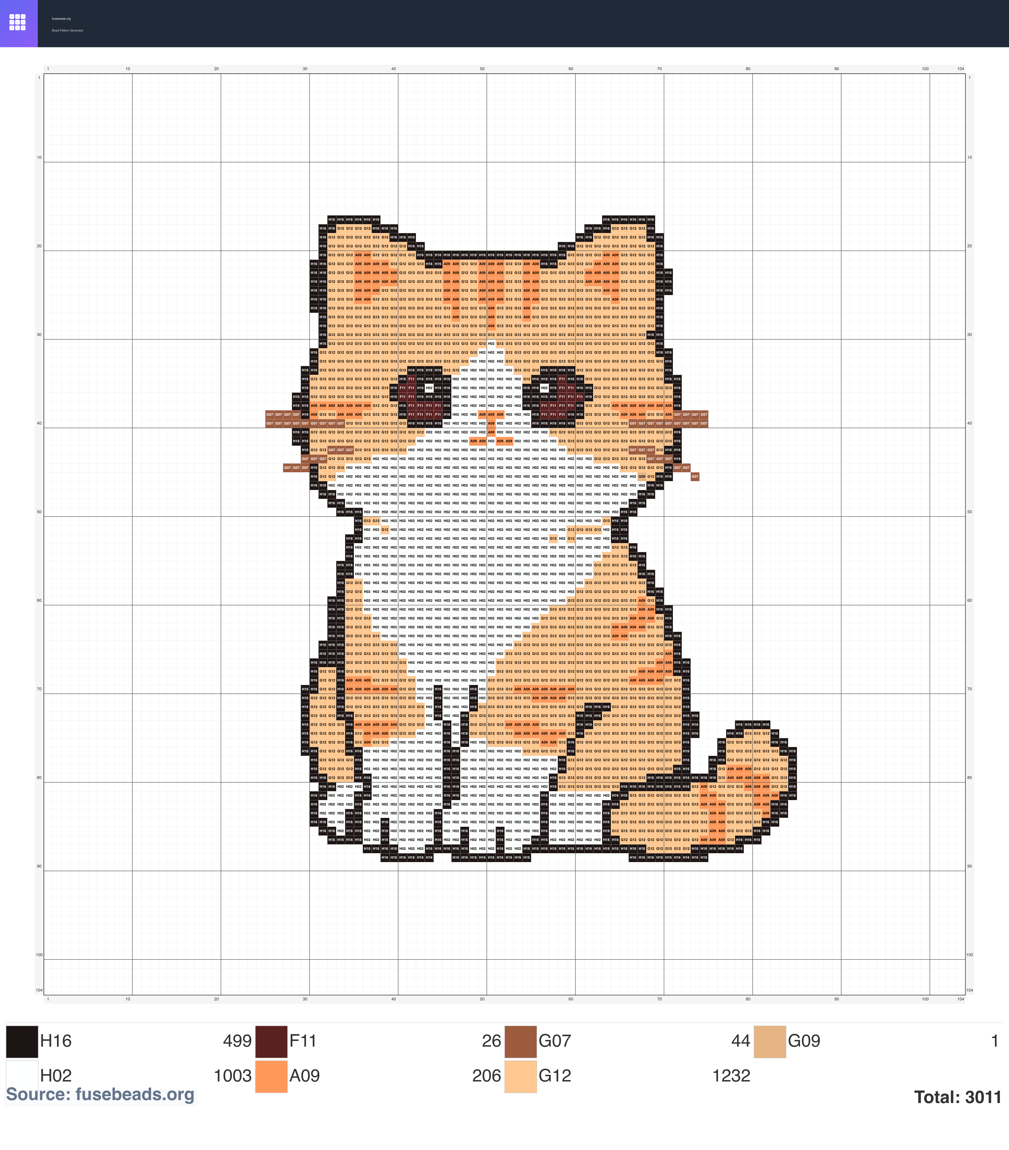 Kawaii #2353 perler beads pattern