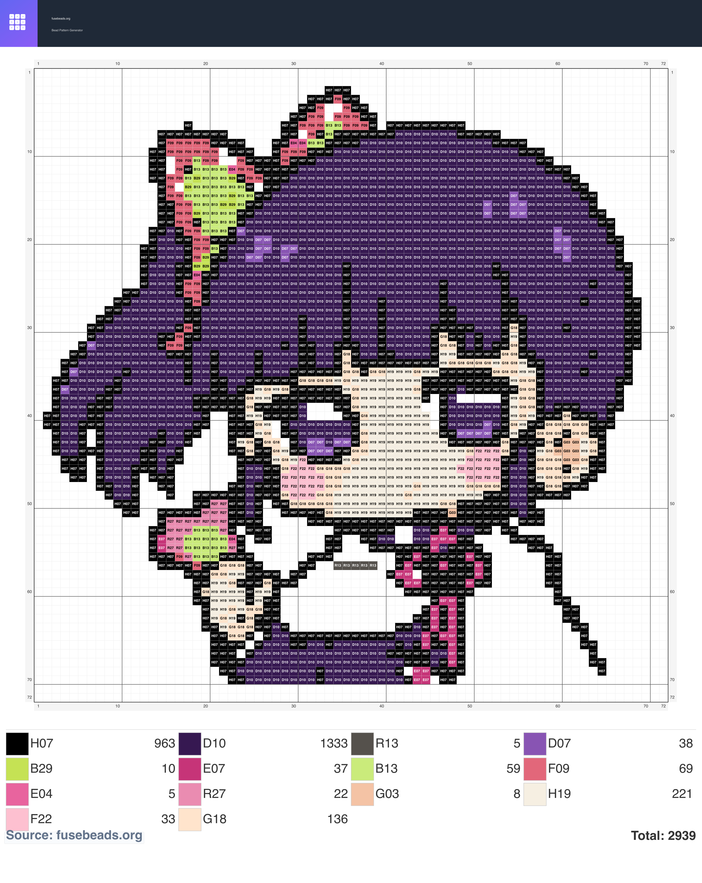 Kawaii #2356 perler beads pattern