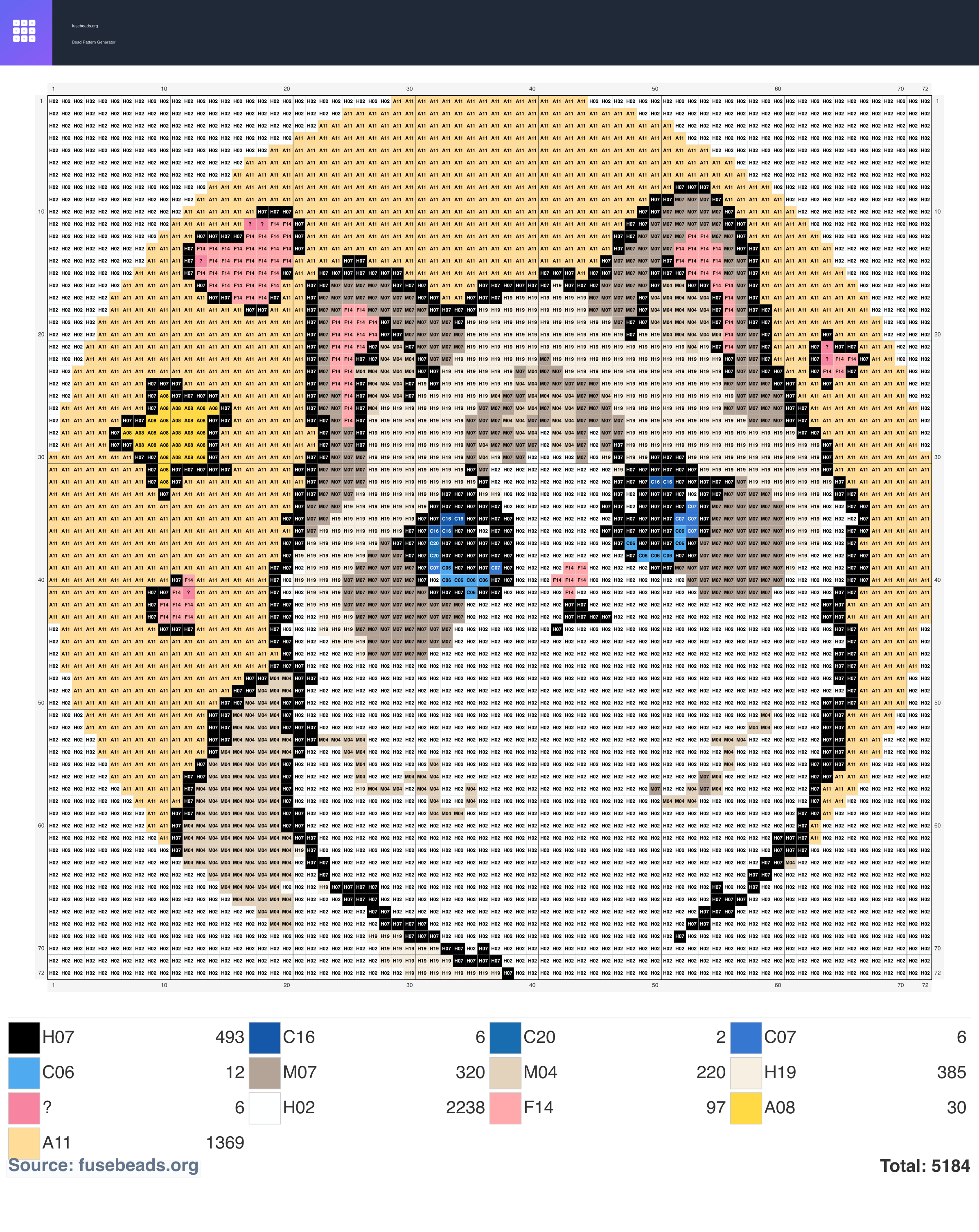 Animal #2361 perler beads pattern