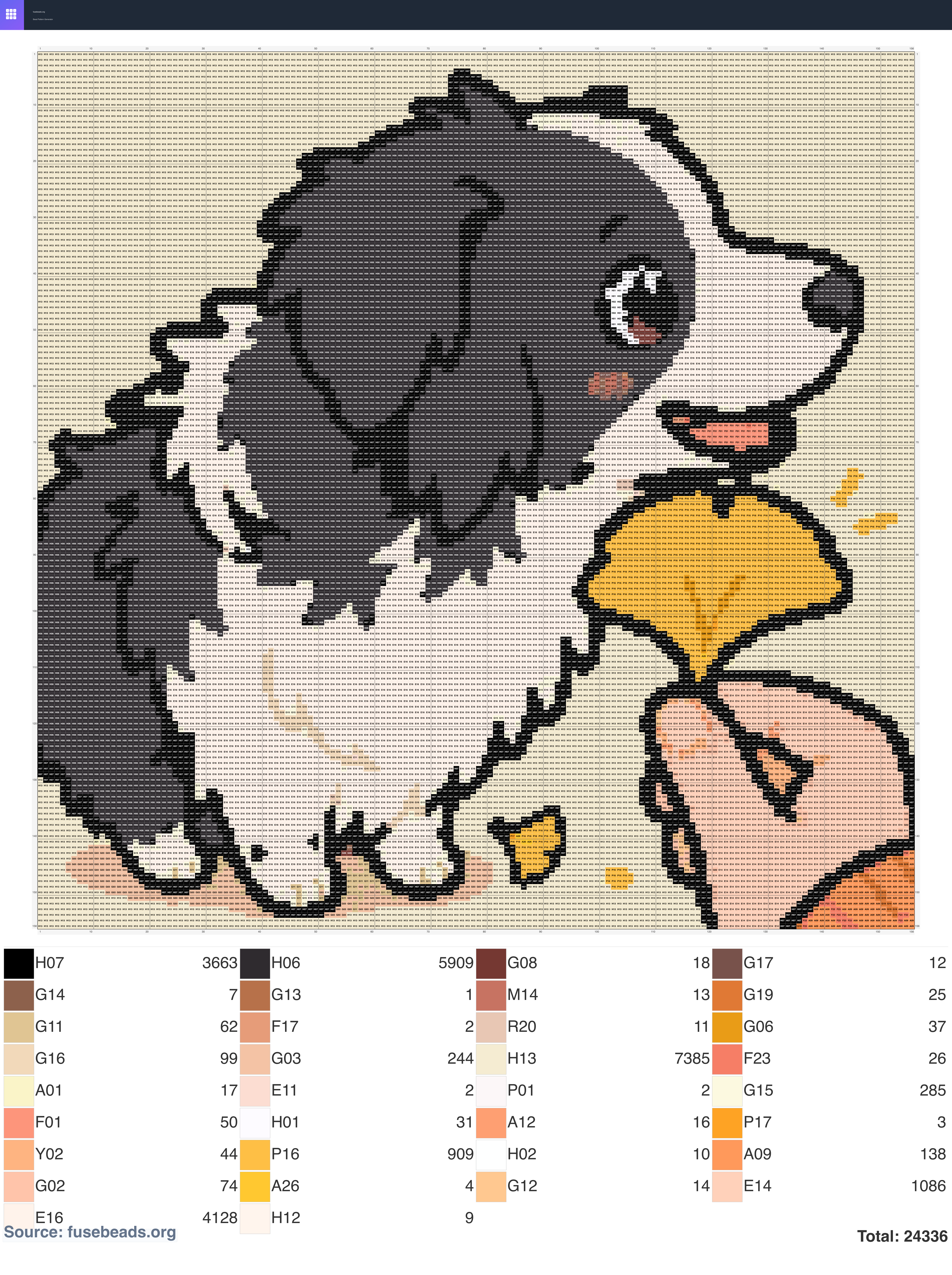Kawaii #2371 perler beads pattern