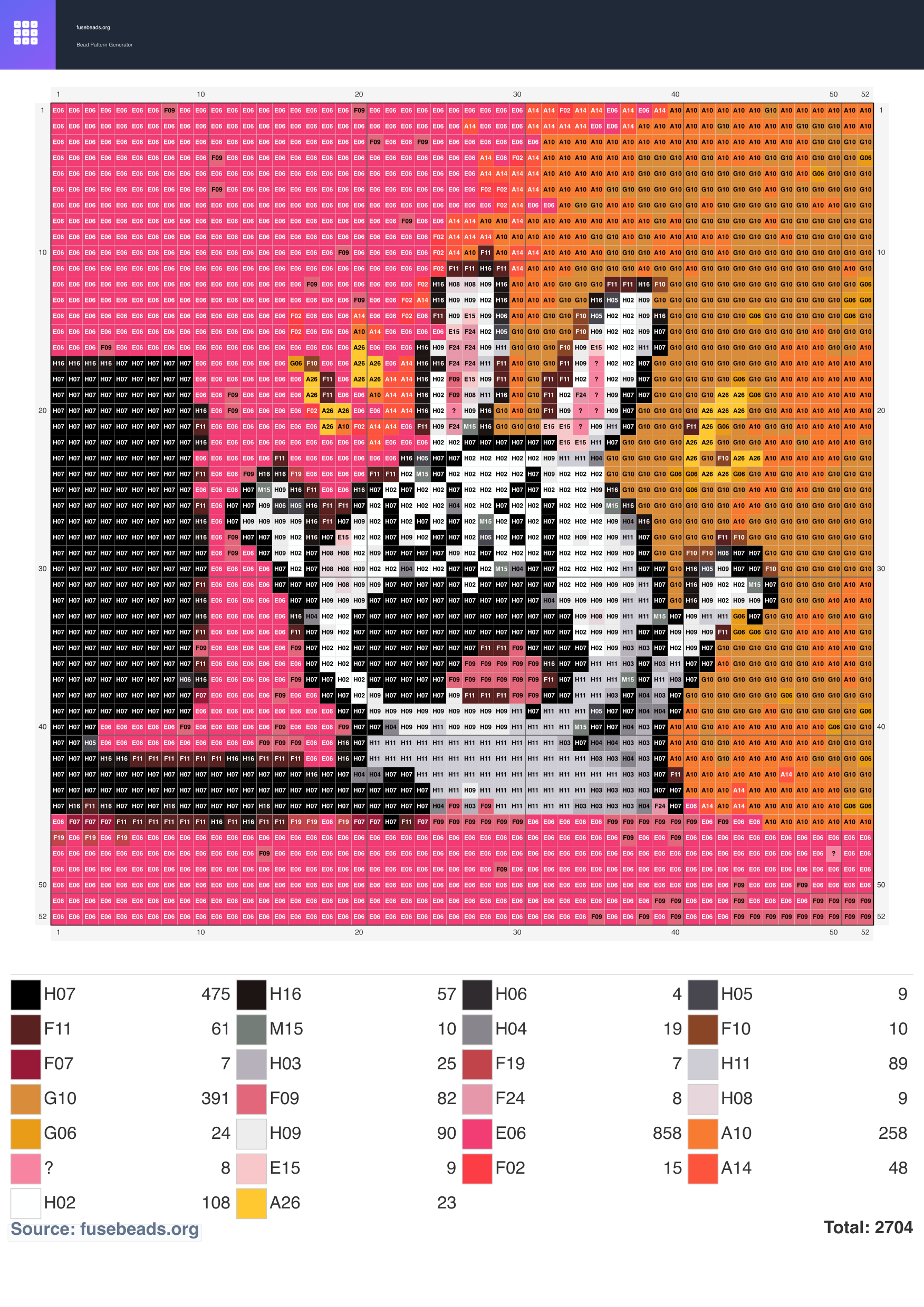 Kawaii #2390 perler beads pattern