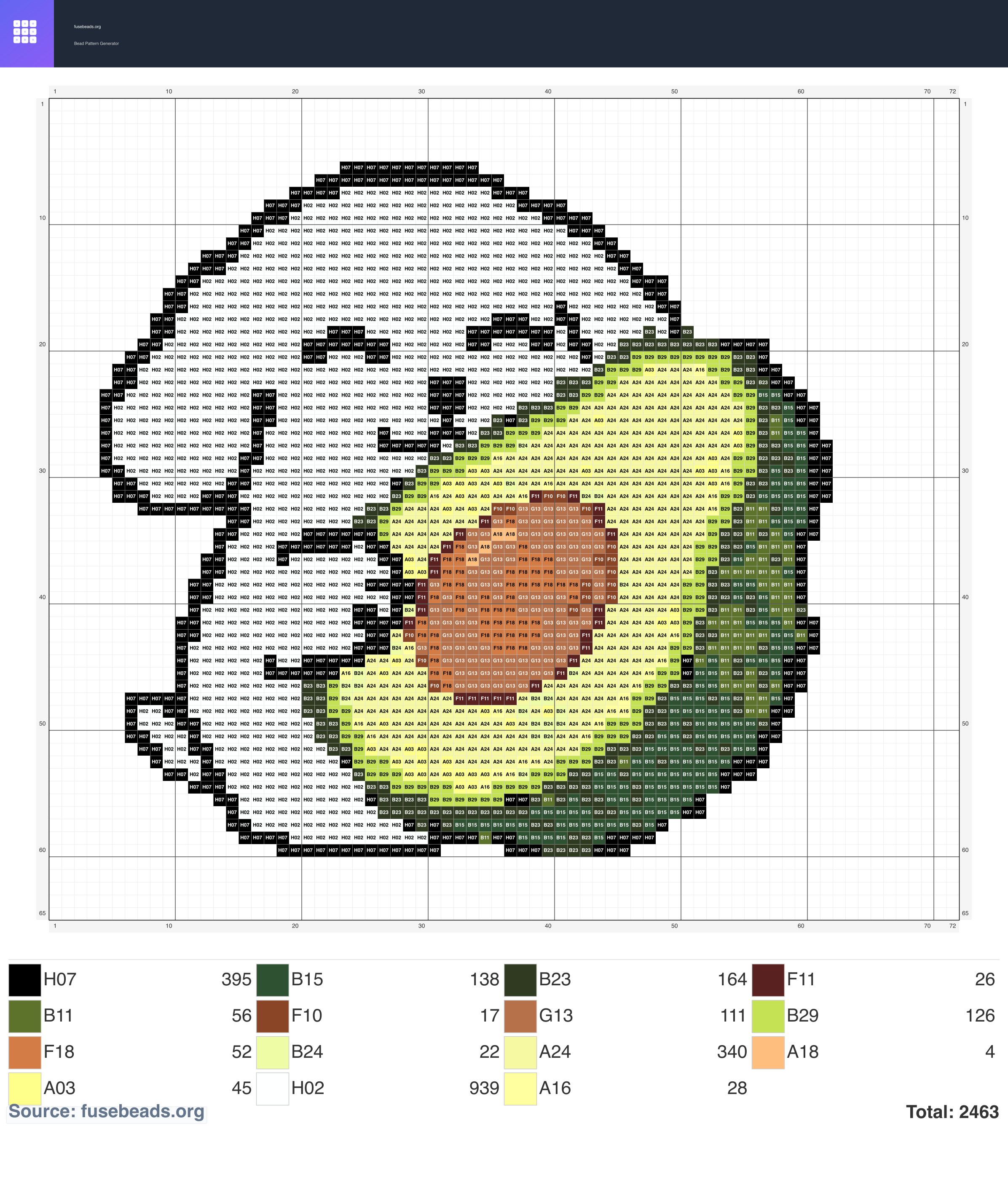 Animal #2393 perler beads pattern