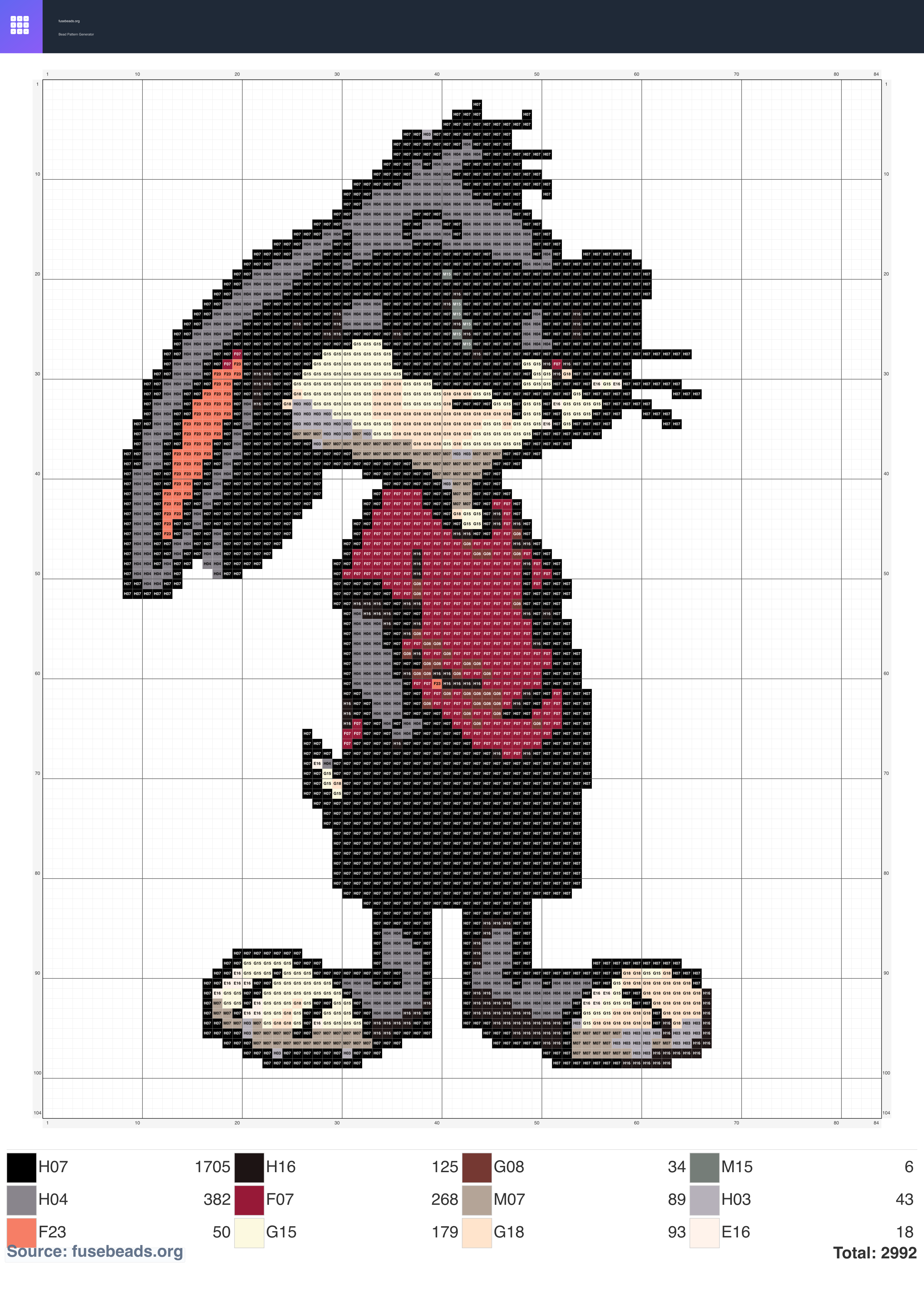 Animal #2405 perler beads pattern