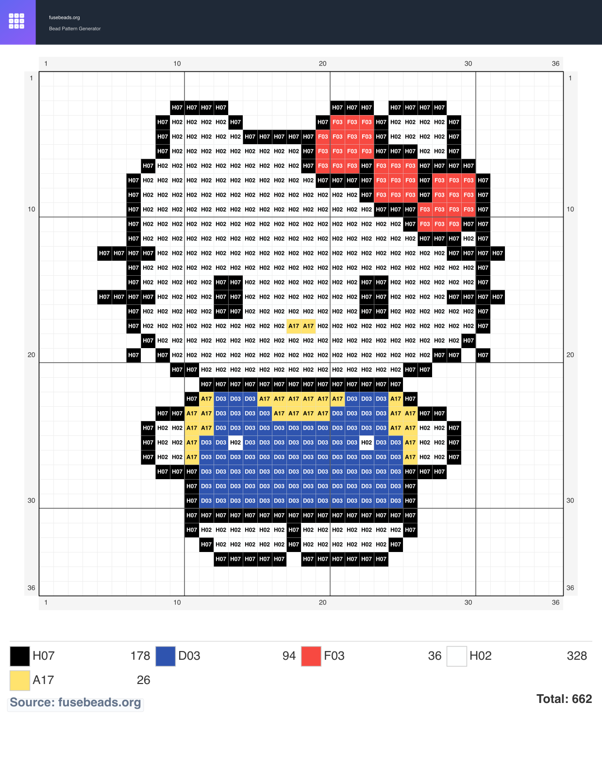 Kitty perler beads pattern
