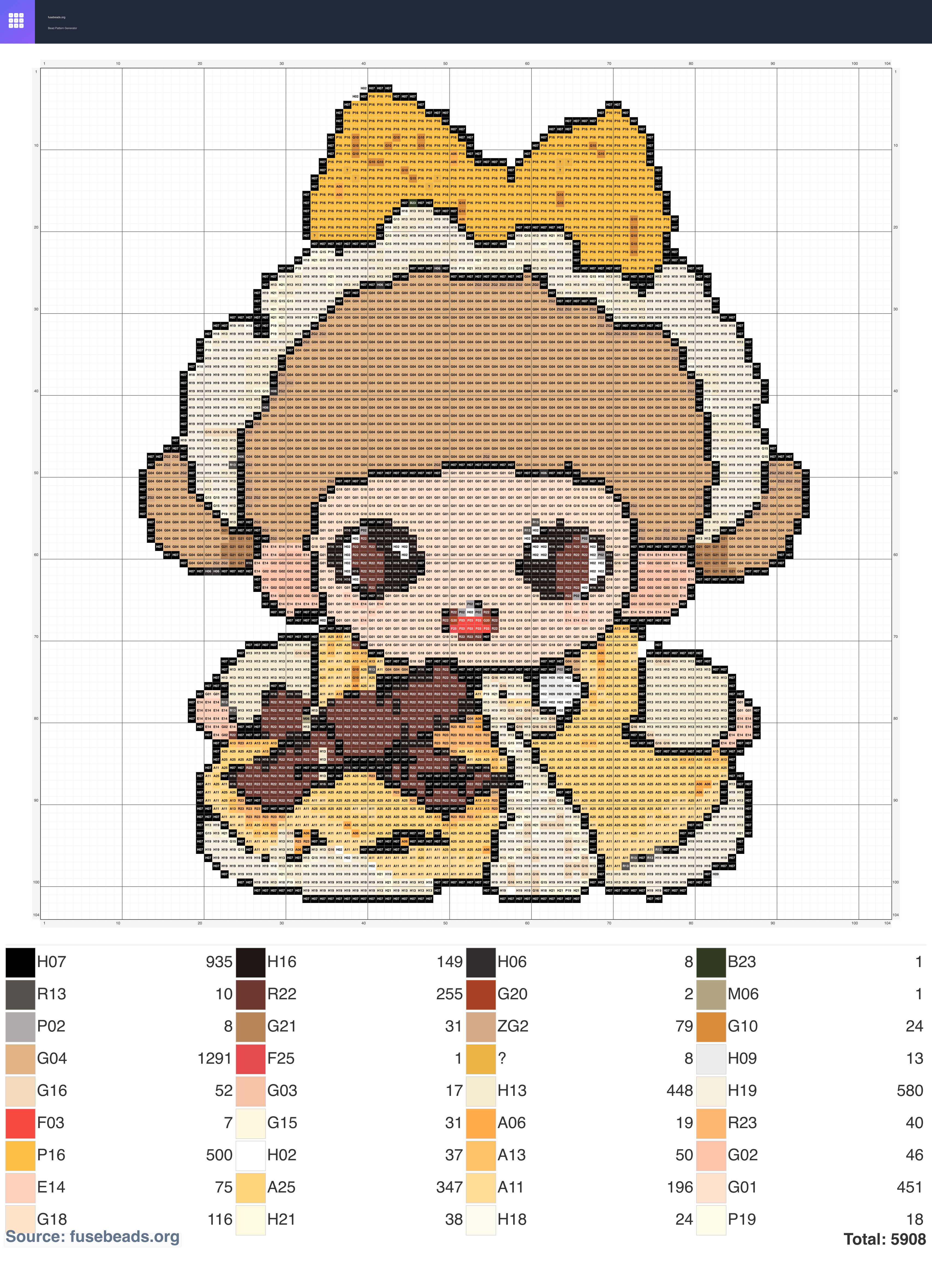 Zoraa perler beads pattern