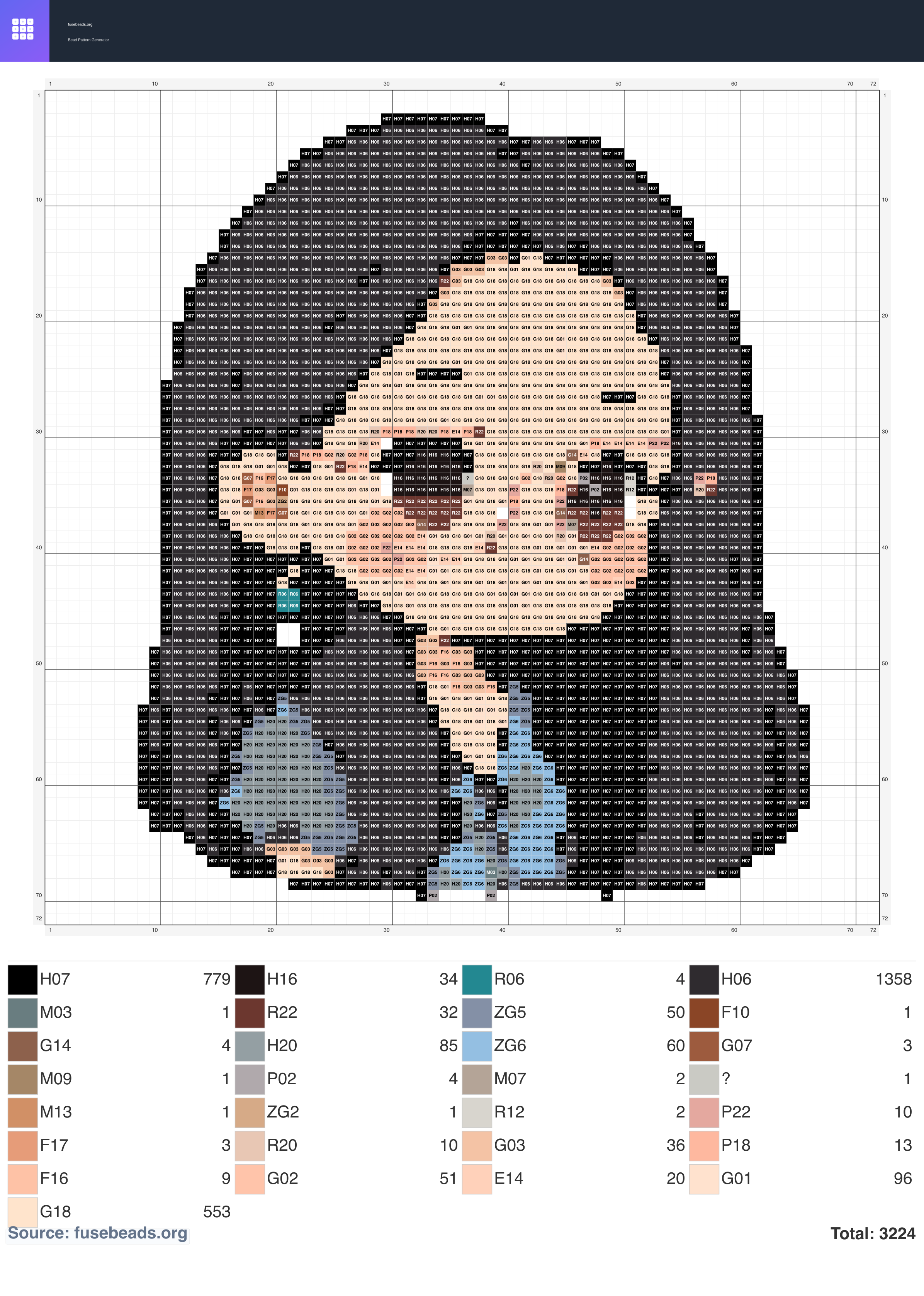 Kawaii #390 perler beads pattern