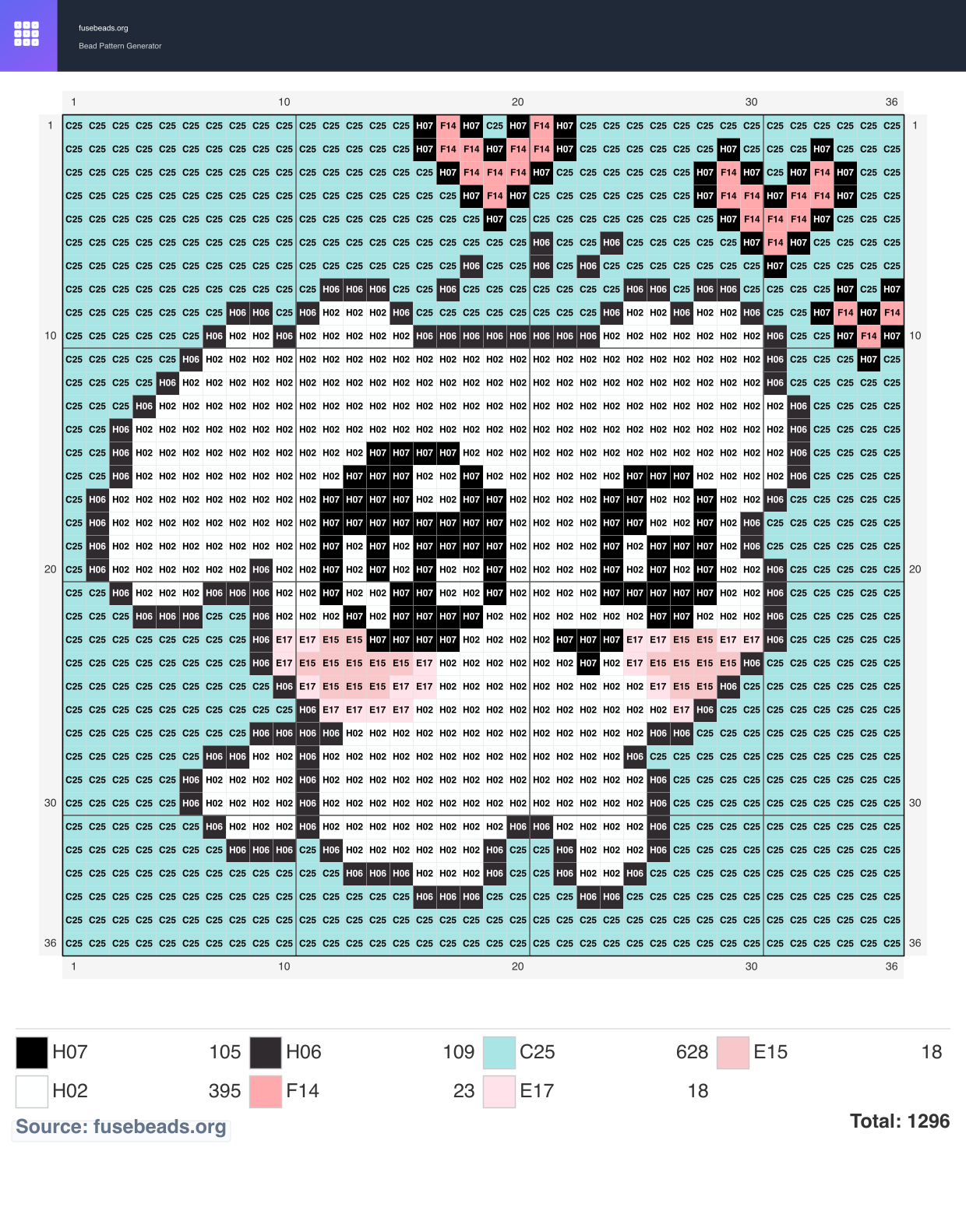 Dog perler beads pattern