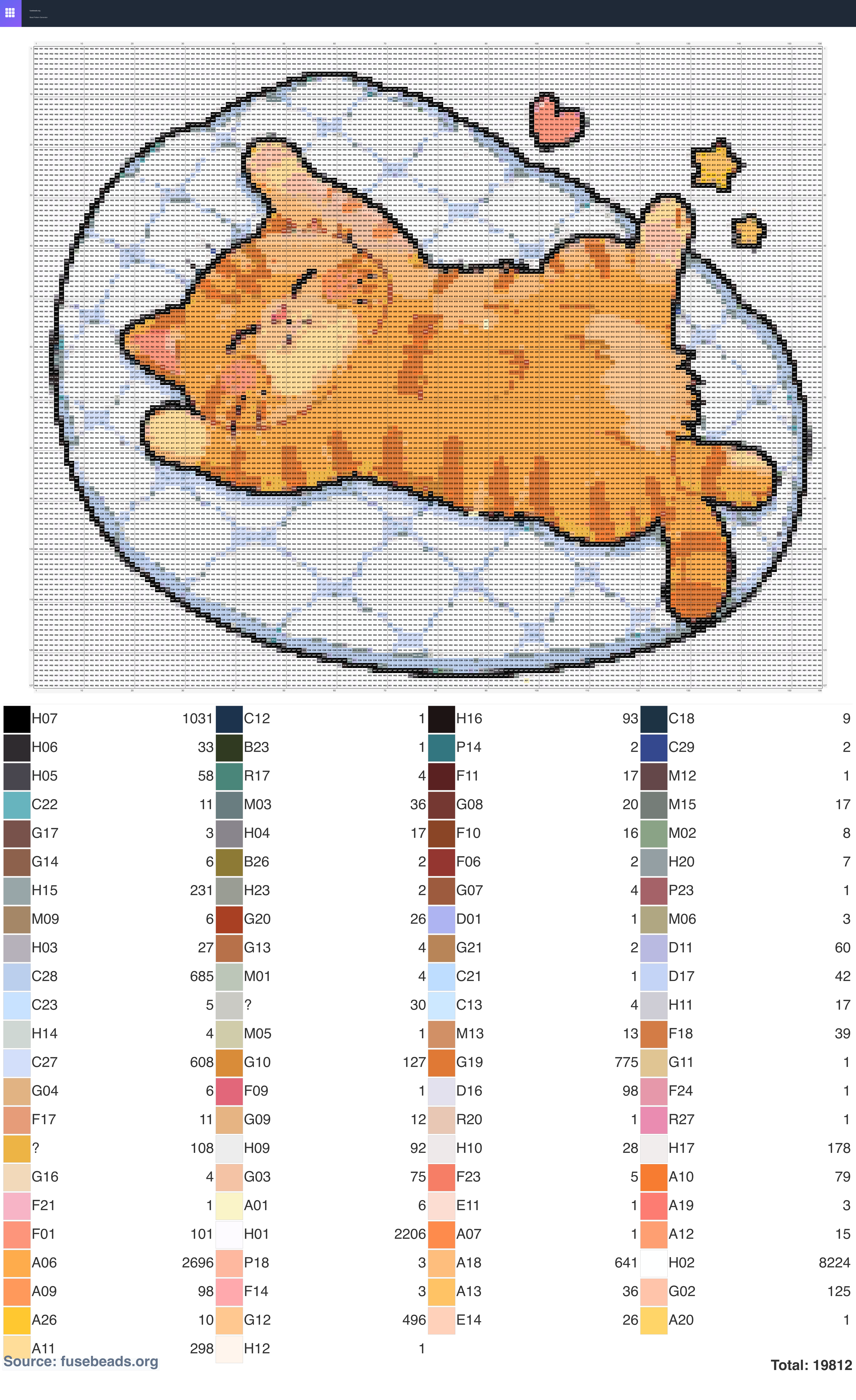 Kawaii #404 perler beads pattern