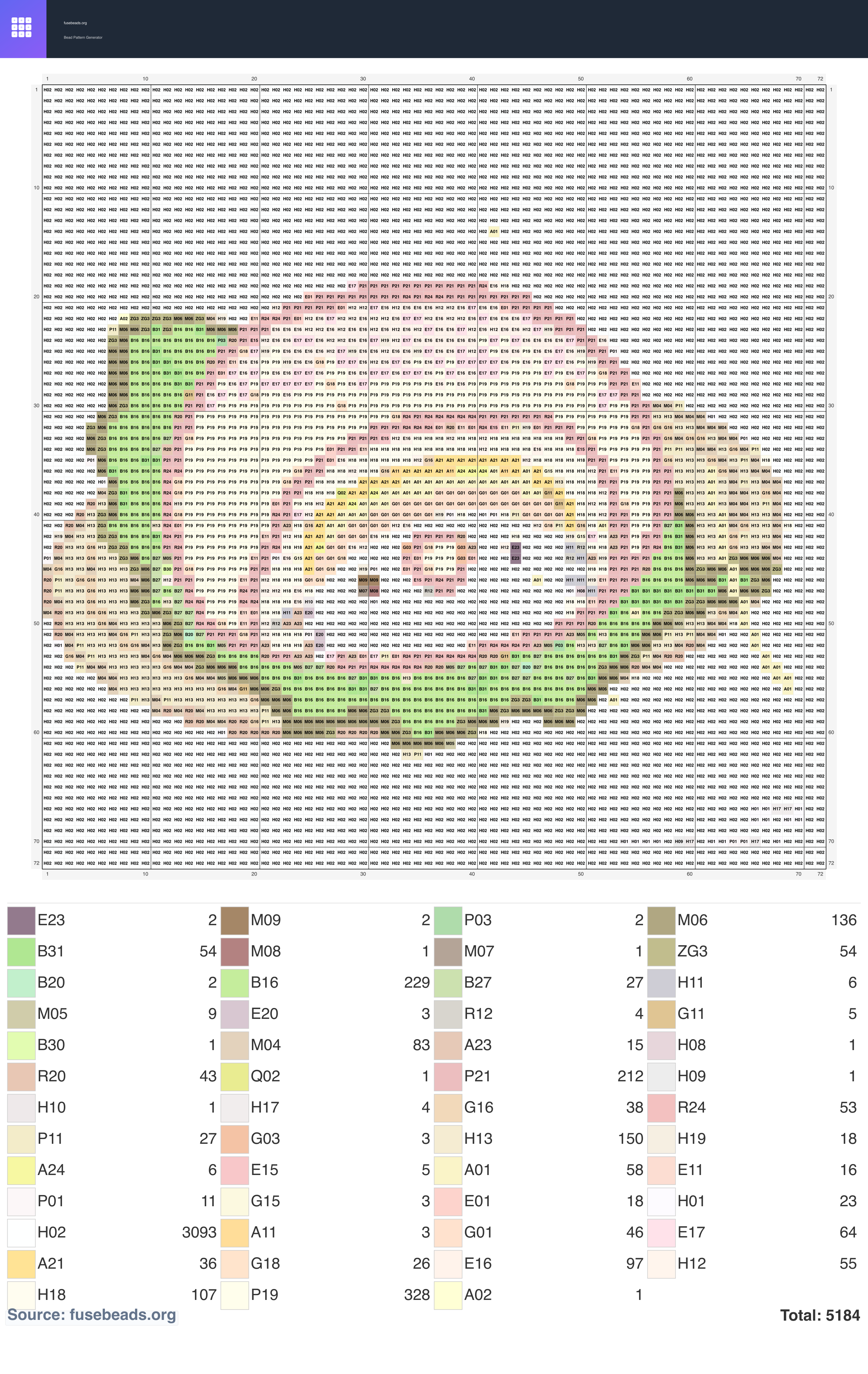 Bird perler beads pattern