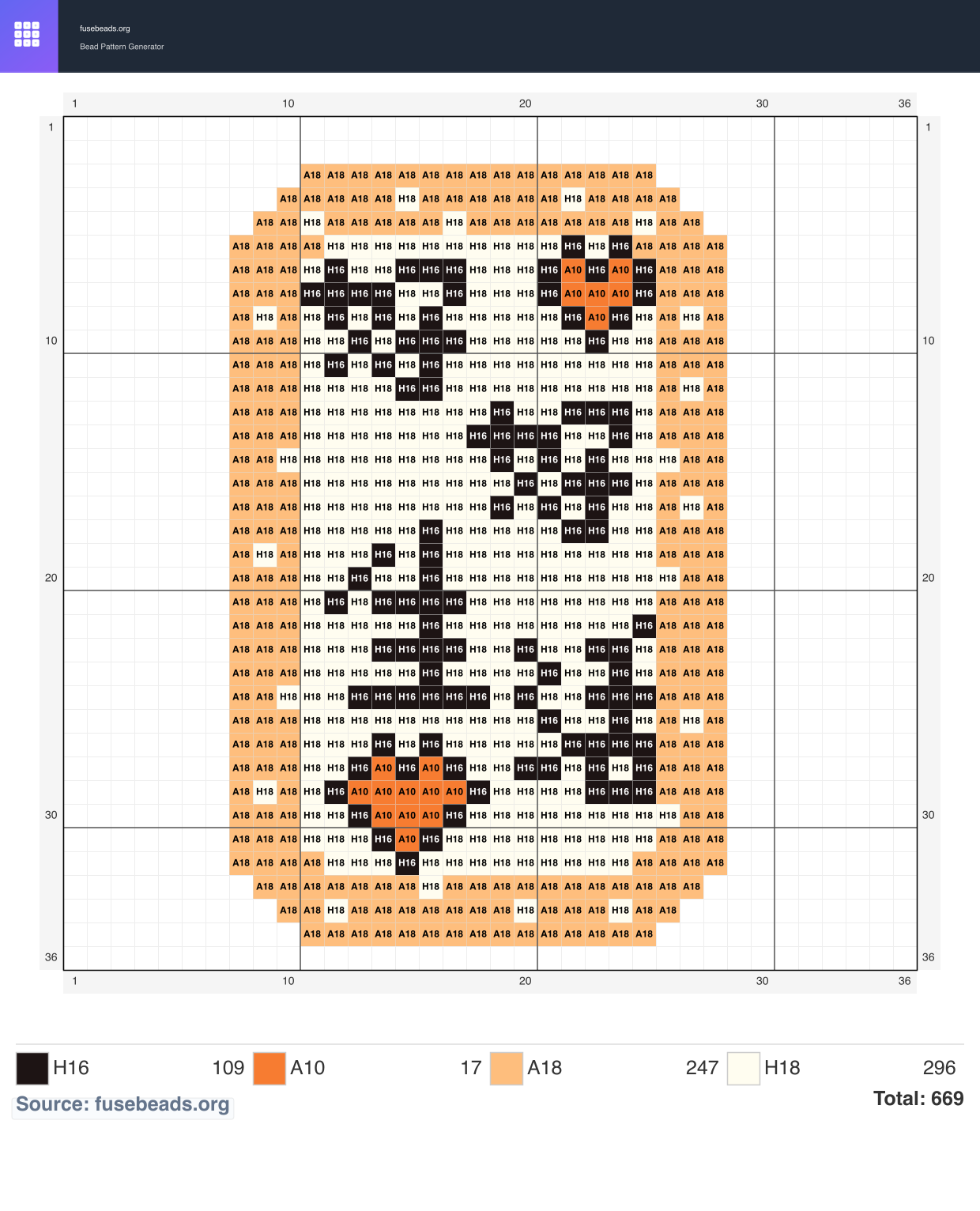 Charm perler beads pattern