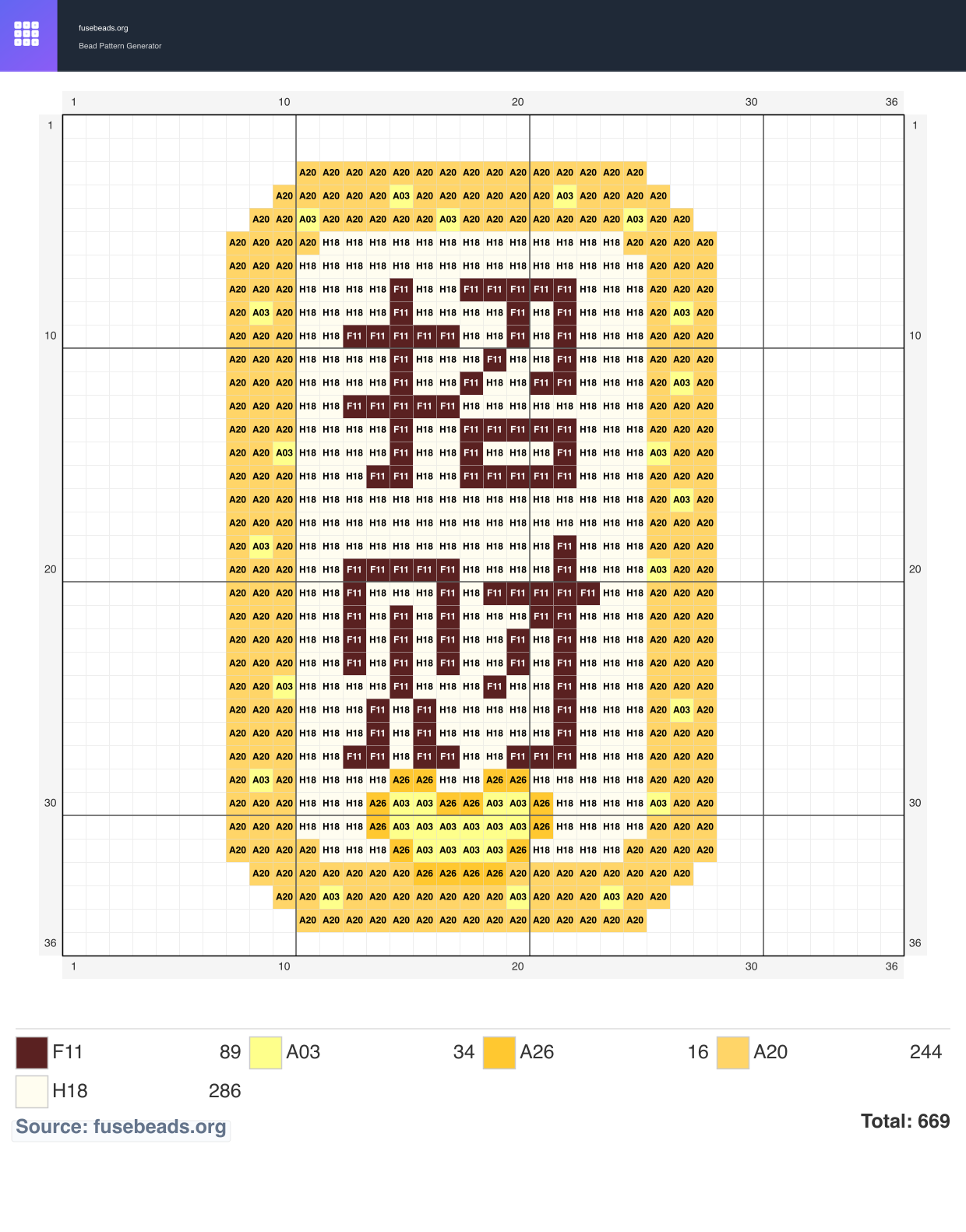 Charm perler beads pattern