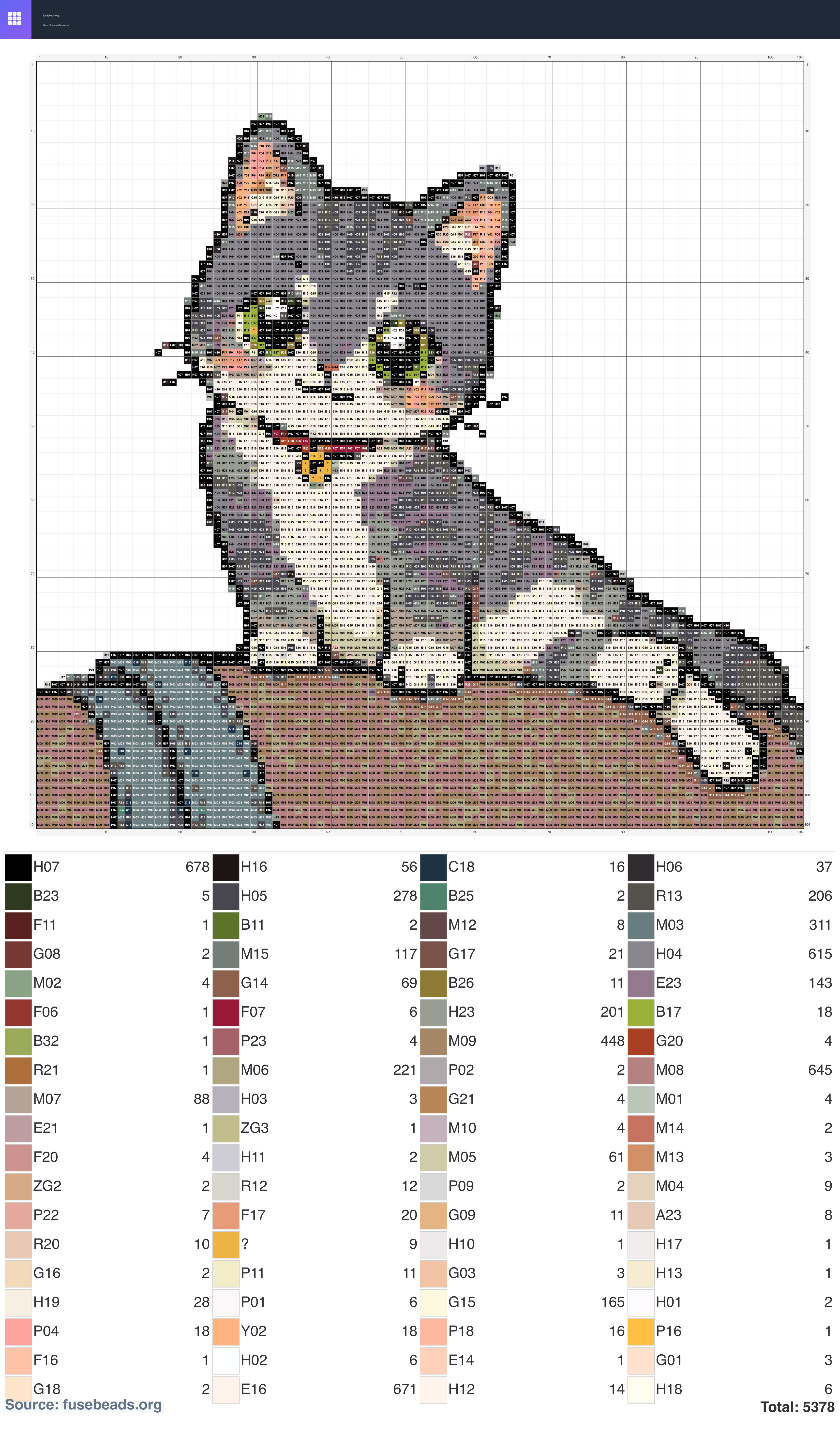 Cute perler beads pattern