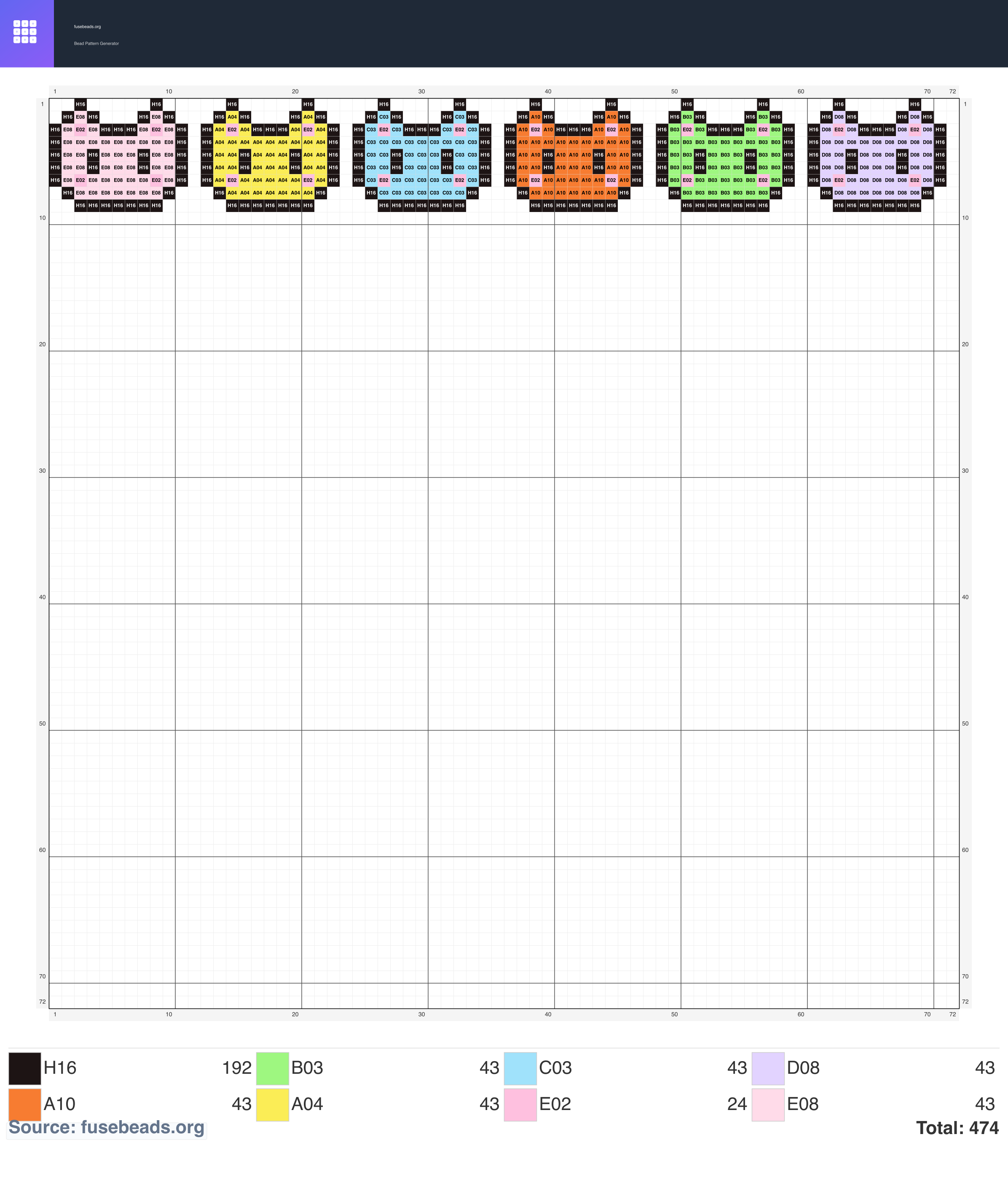 Kitten 。 perler beads pattern