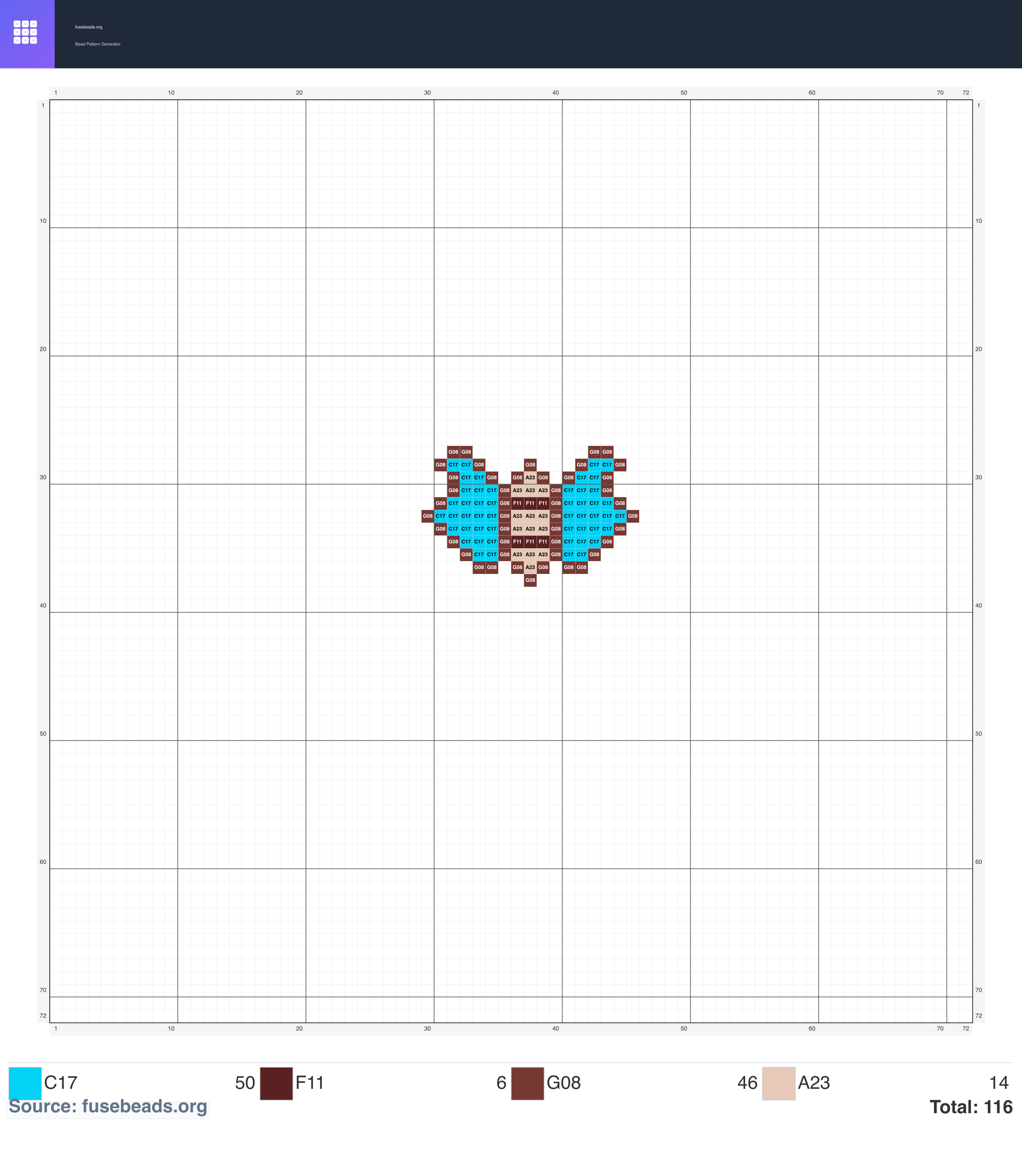 Butterfly perler beads pattern