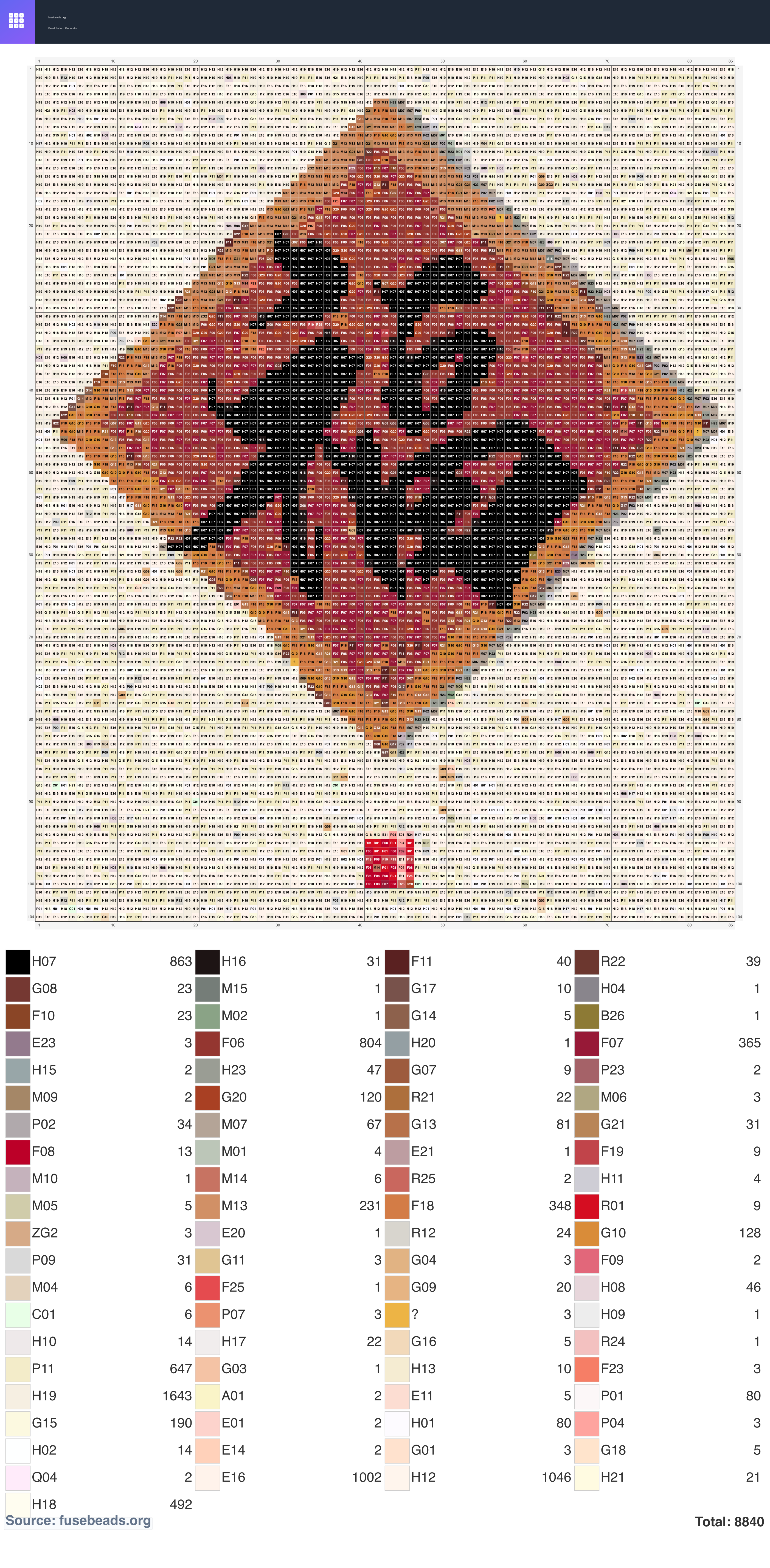 Fortune Character perler beads pattern